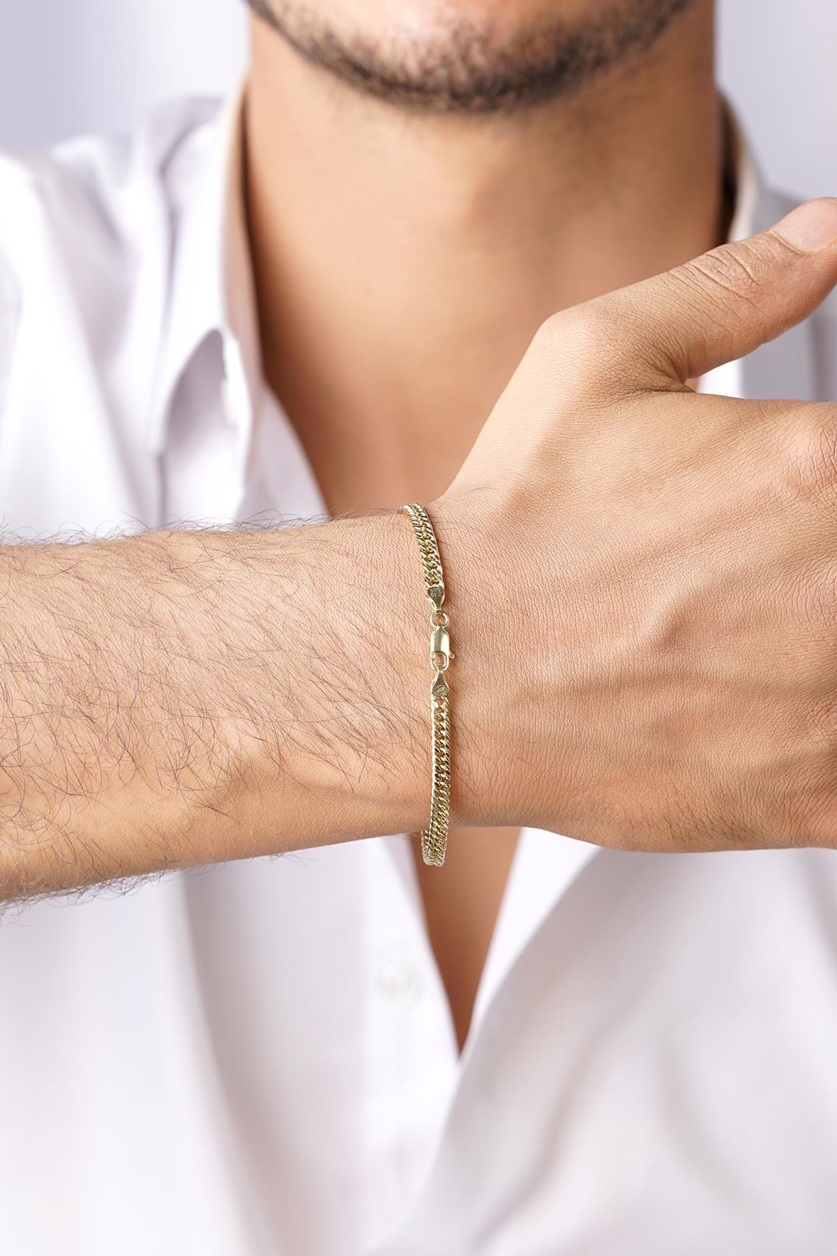 14 Ayar Altın Sık Gurmet Zincir Erkek Bileklik - Fiyonk Kuyumculuk (1)