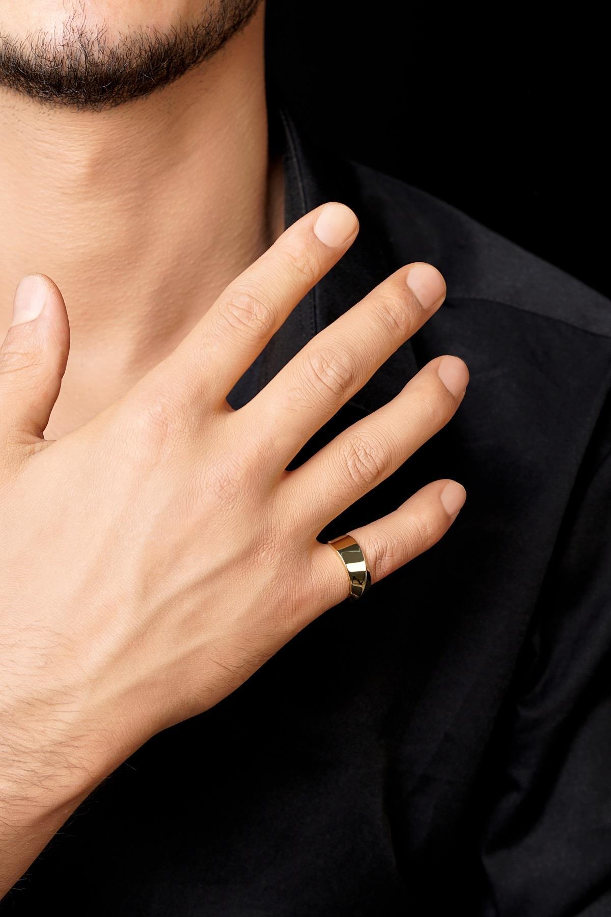 14 Ayar Altın Sirus Erkek Yüzük - Fiyonk Kuyumculuk