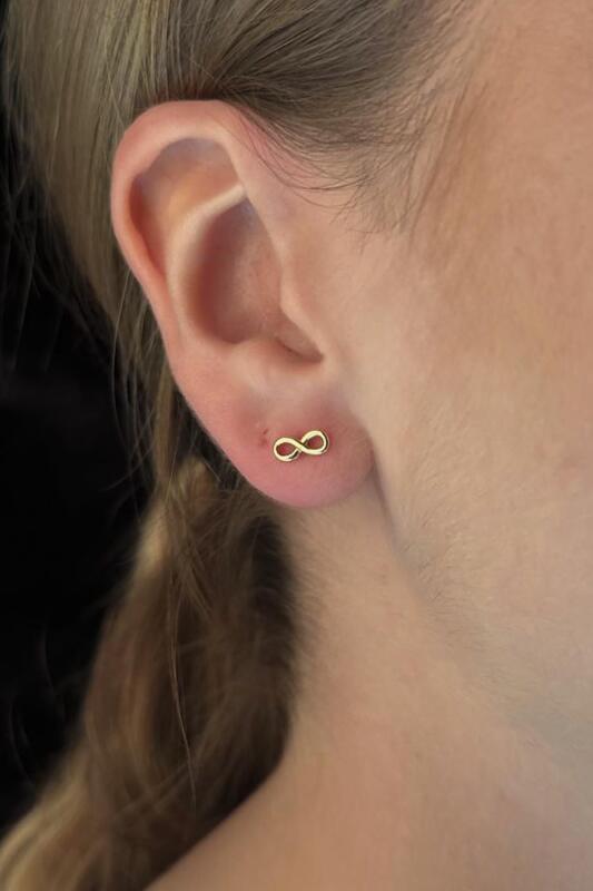 14 Ayar Altın Sonsuzluk Küpe - Fiyonk Kuyumculuk