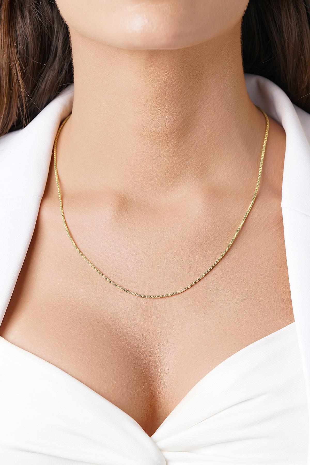 14 Ayar Altın Spica Zincir Kolye - Fiyonk Kuyumculuk (1)