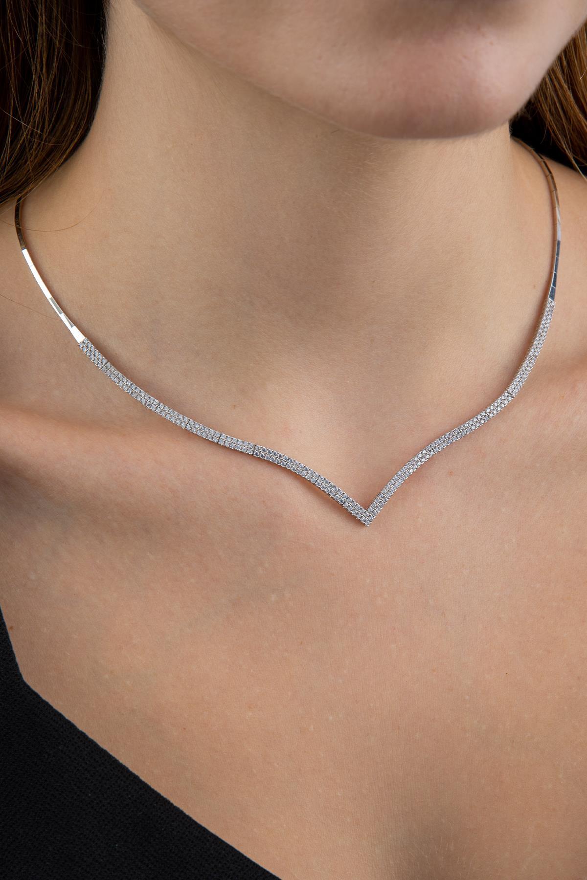 14 Ayar Altın Su Yolu Çavuş Modeli Gerdanlık Beyaz - Fiyonk Kuyumculuk