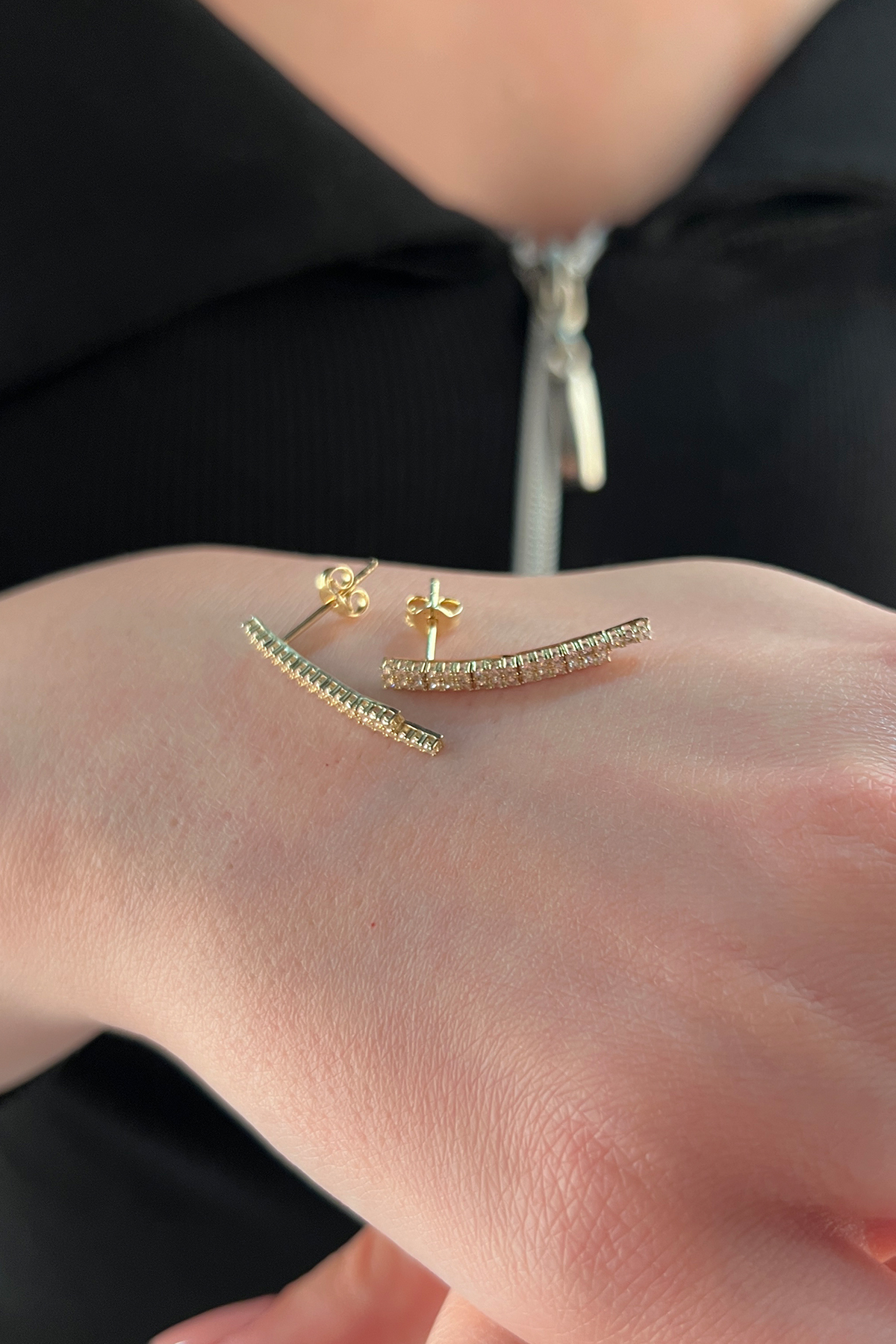 14 Ayar Altın Su Yolu Sarkıt Küpe - Fiyonk Kuyumculuk (1)