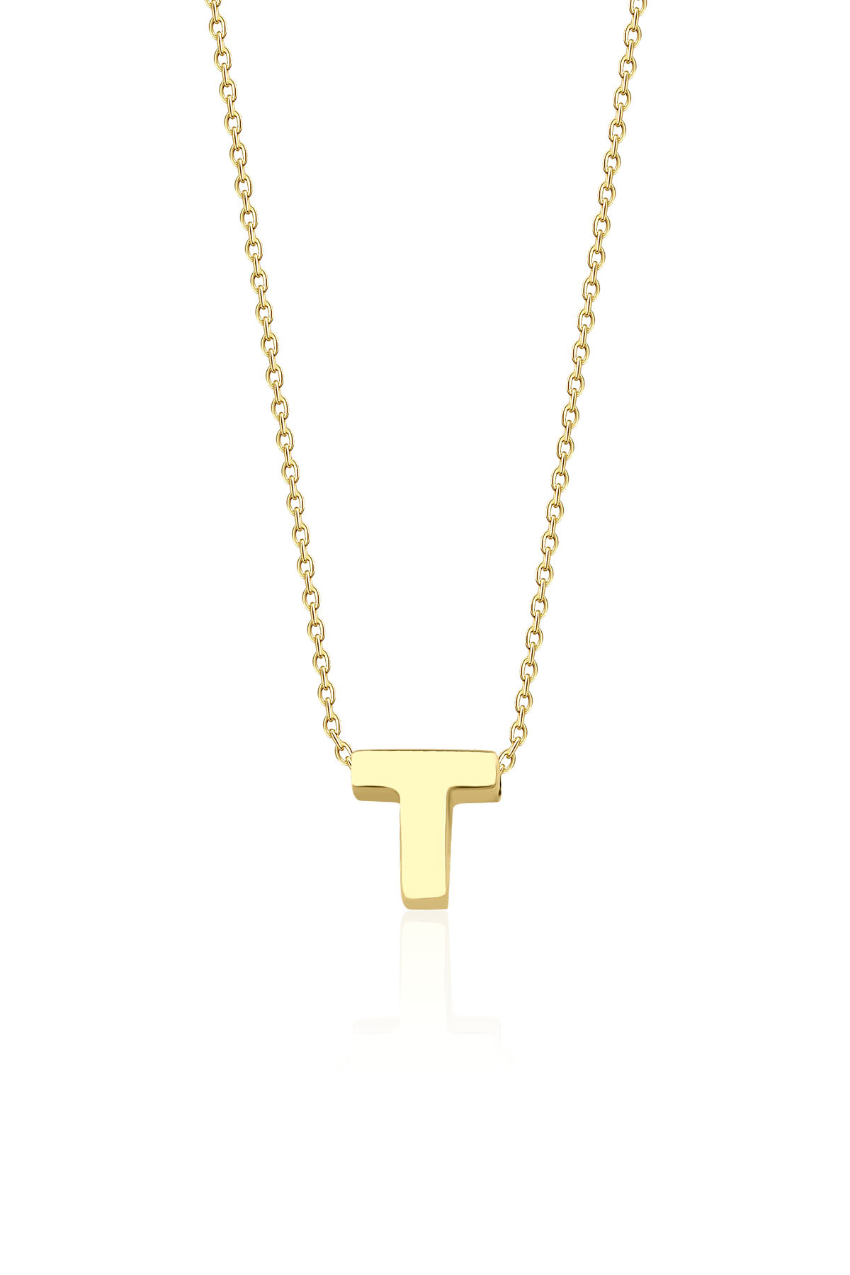 14 Ayar Altın T Harfli Kolye