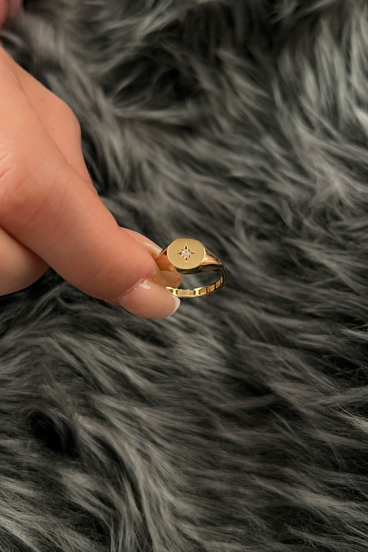 14 Ayar Altın Taş Detaylı Kutup Yıldızı Yüzük - Fiyonk Kuyumculuk (1)