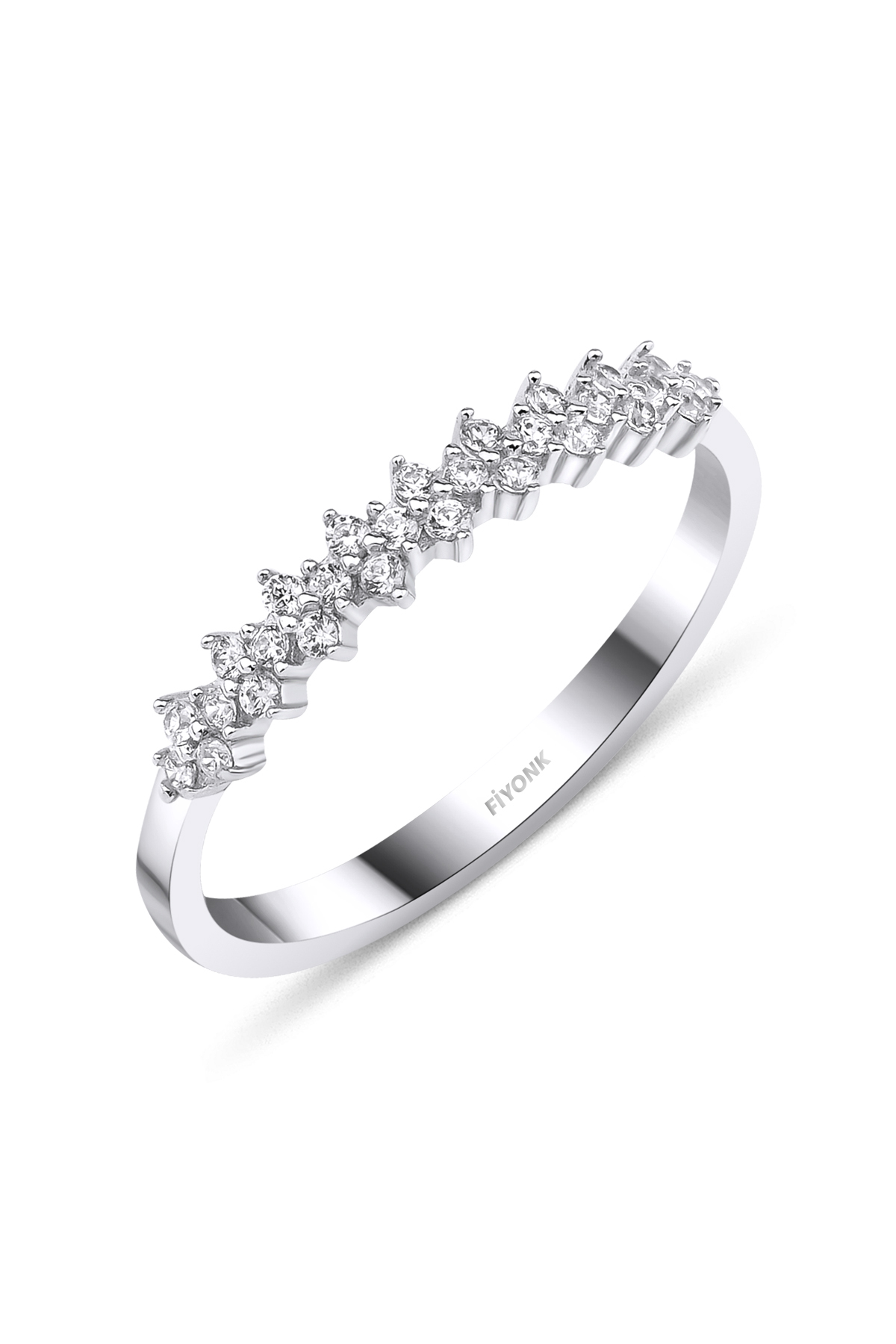 14 Ayar Altın Taş Dizisi Yüzük - Fiyonk Kuyumculuk