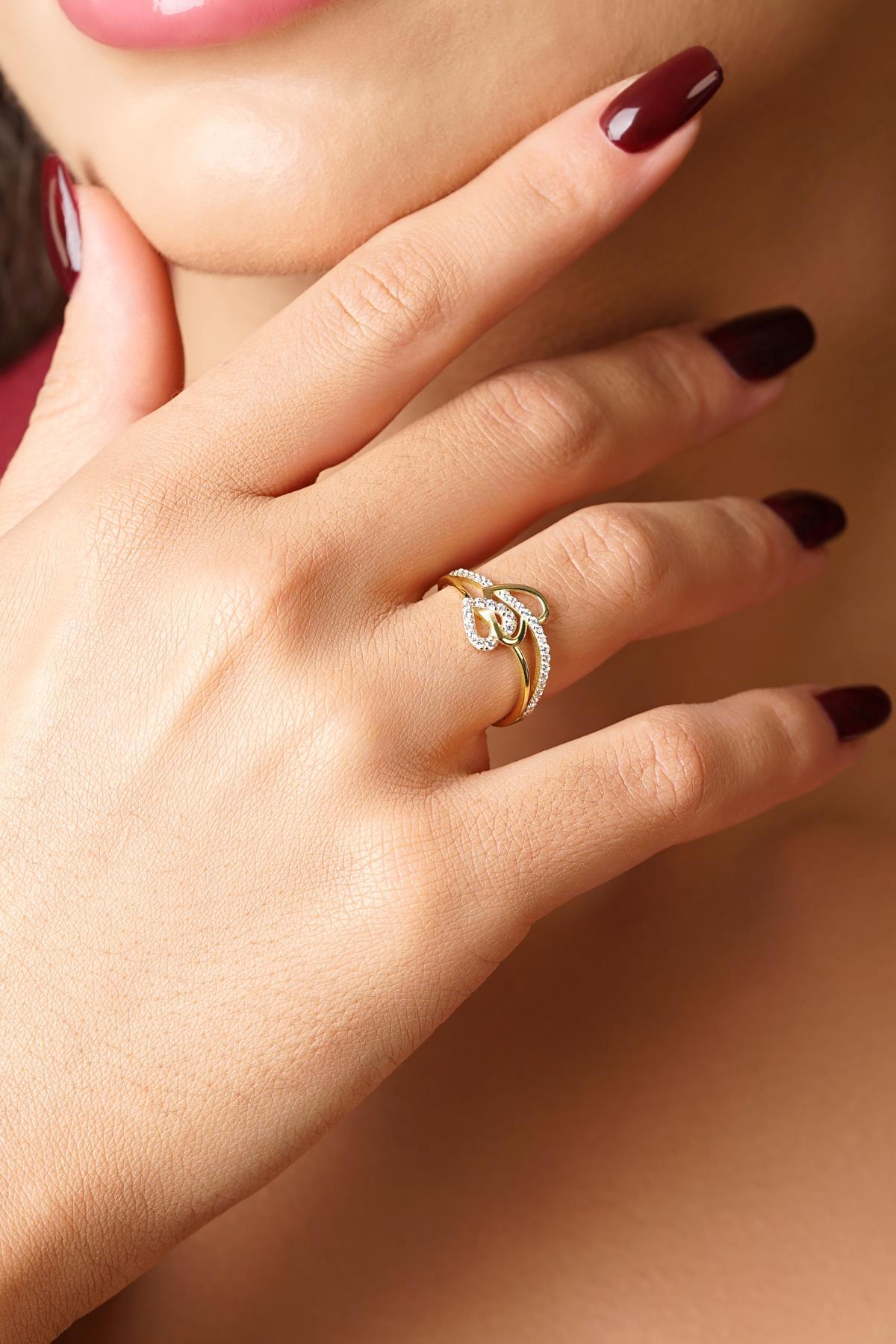 14 Ayar Altın Taşlı Aşk Yemini Yüzük - Fiyonk Kuyumculuk (1)