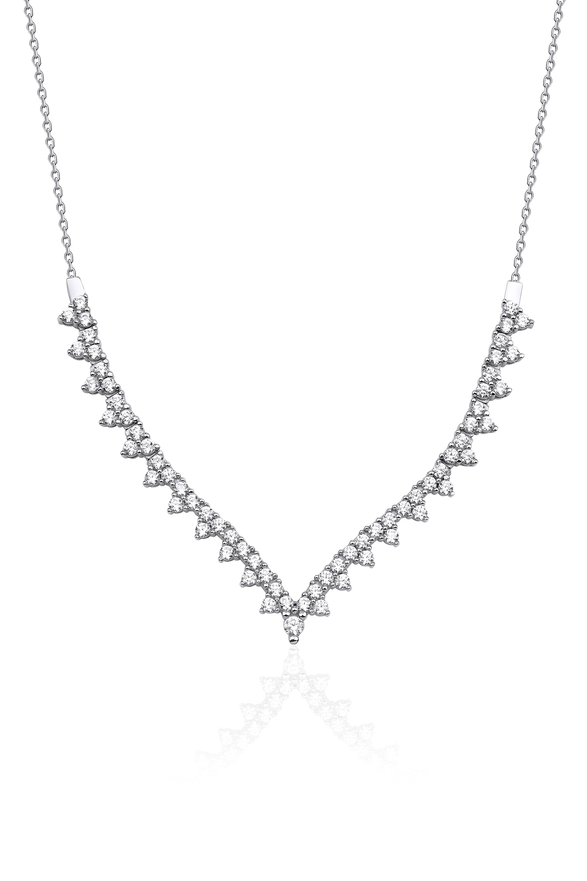 14 Ayar Altın Taşlı Piramit Desenli Kolye - Fiyonk Kuyumculuk (1)