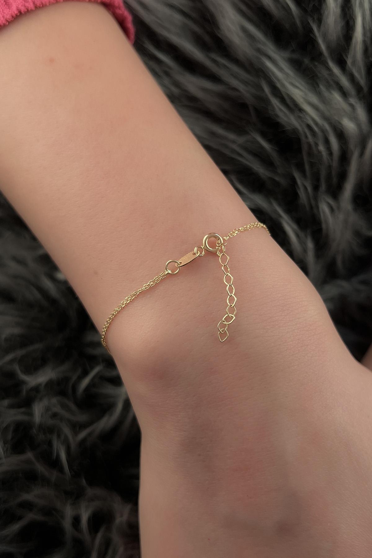 14 Ayar Altın Taşlı Sonsuzluk Bileklik - Fiyonk Kuyumculuk (1)