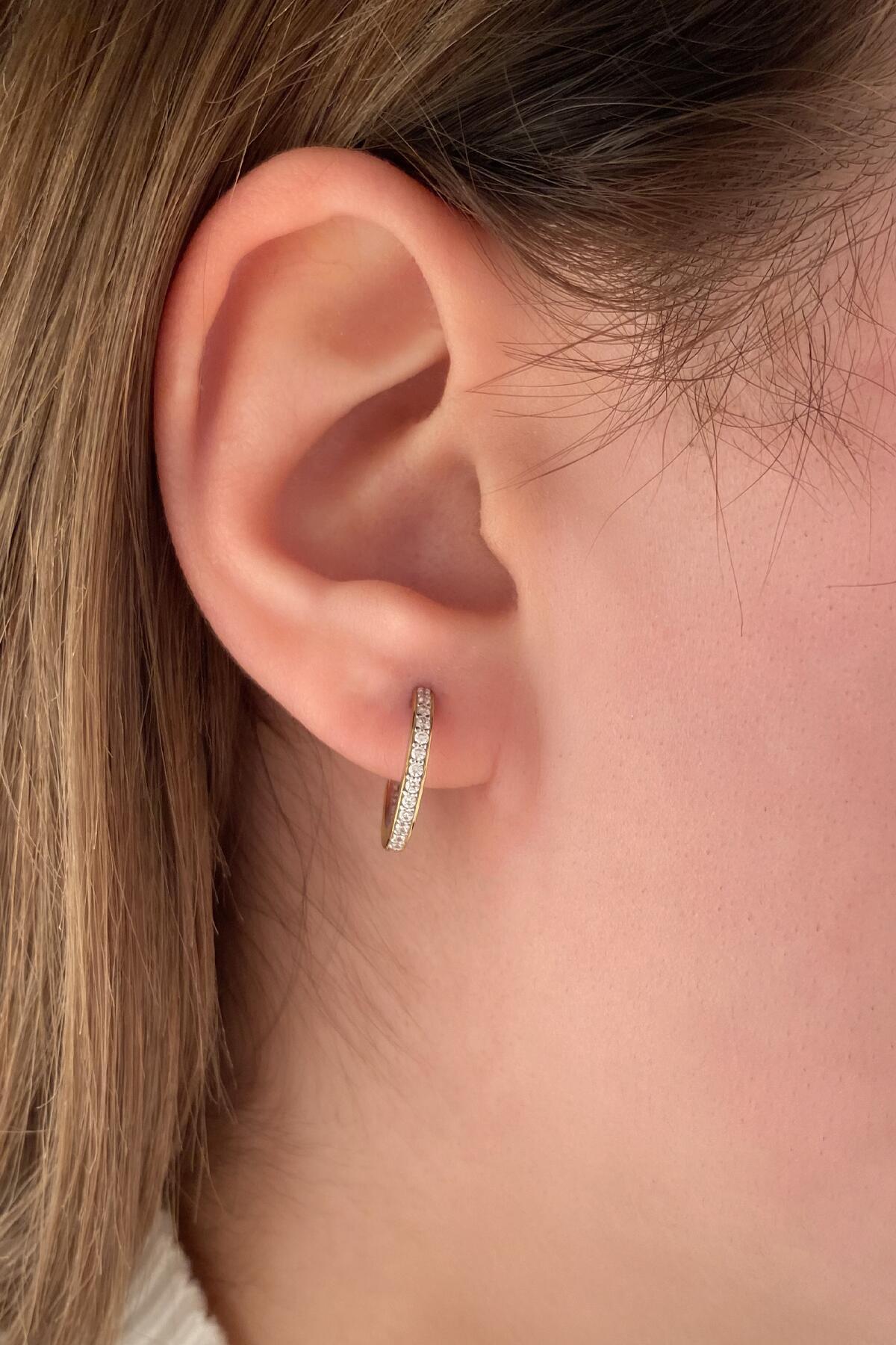 14 Ayar Altın Taşlı Tamtur Halka Küpe - Fiyonk Kuyumculuk (1)