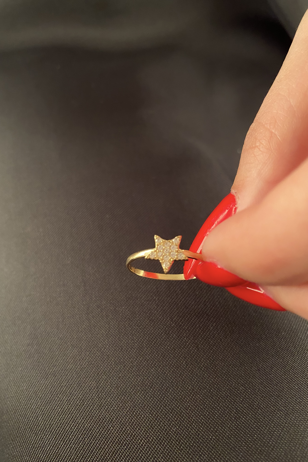 14 Ayar Altın Taşlı Yıldız Yüzük - Fiyonk Kuyumculuk (1)