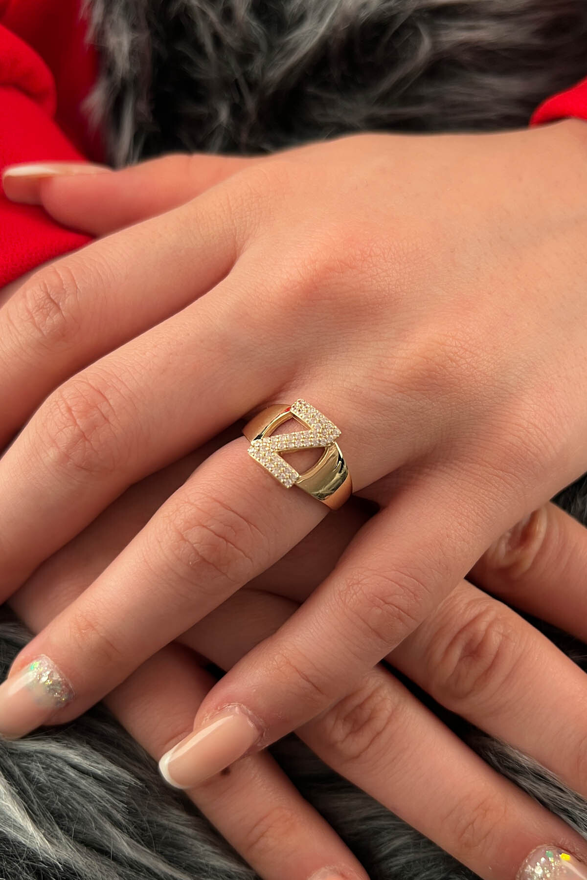 14 Ayar Altın Taşlı Z Harfli Yüzük - Fiyonk Kuyumculuk (1)