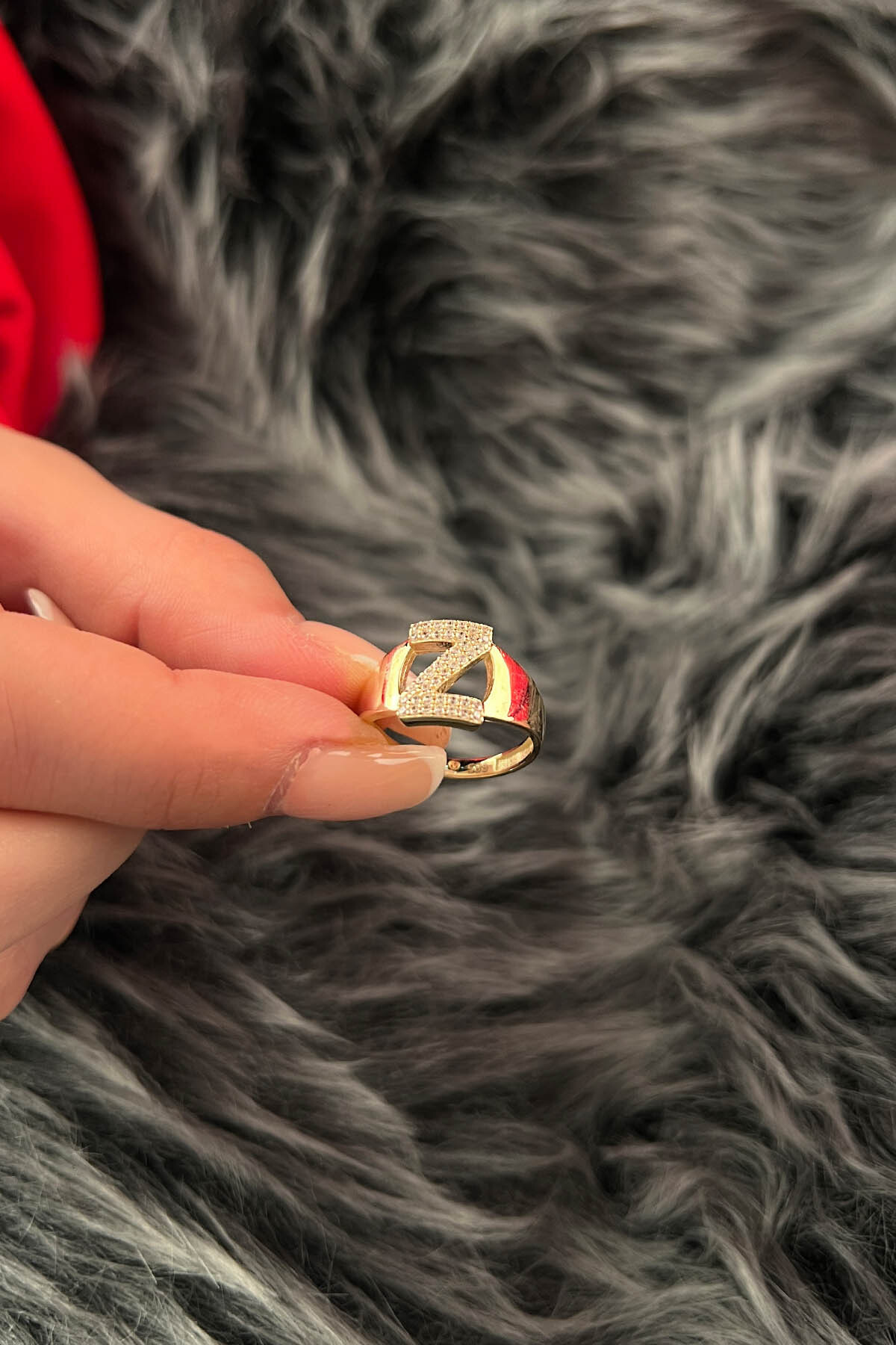 14 Ayar Altın Taşlı Z Harfli Yüzük - Fiyonk Kuyumculuk (1)