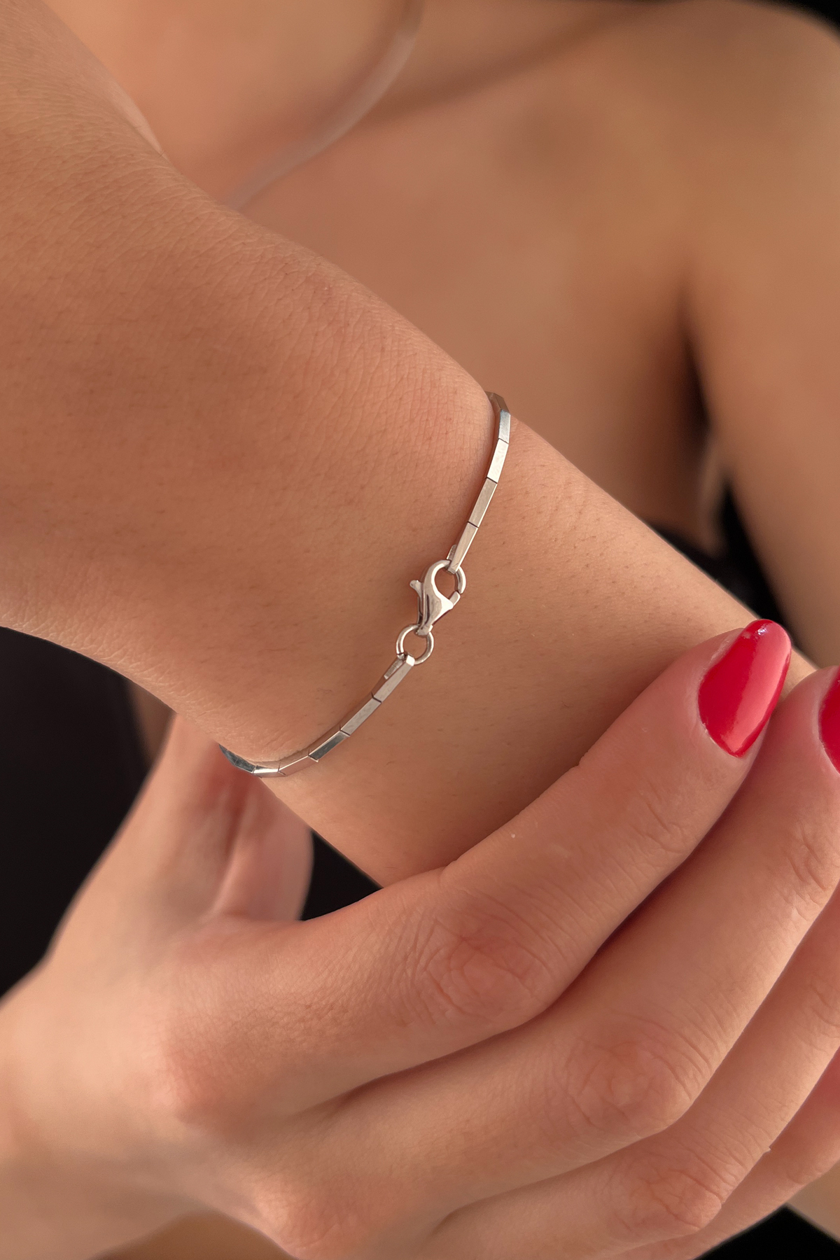 14 Ayar Altın Tek Sıra Su Yolu Bileklik - Fiyonk Kuyumculuk (1)