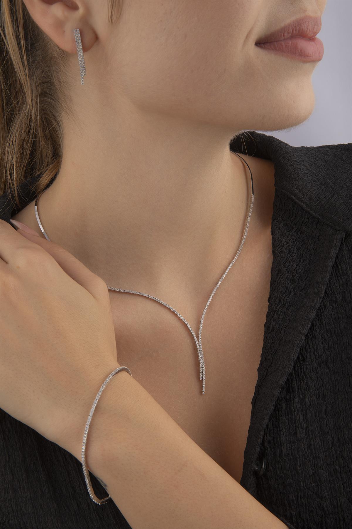 14 Ayar Altın Tek Sıra Su Yolu Sarkıt Set - Fiyonk Kuyumculuk (1)