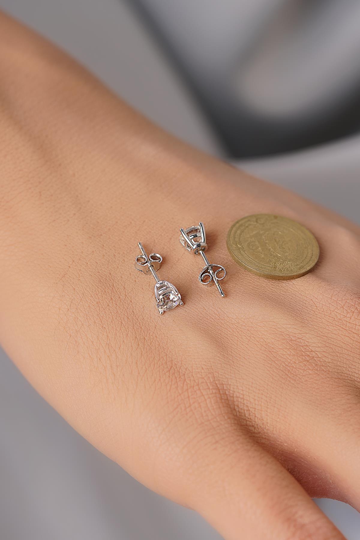 14 Ayar Altın Tektaş Küpe - Fiyonk Kuyumculuk (1)