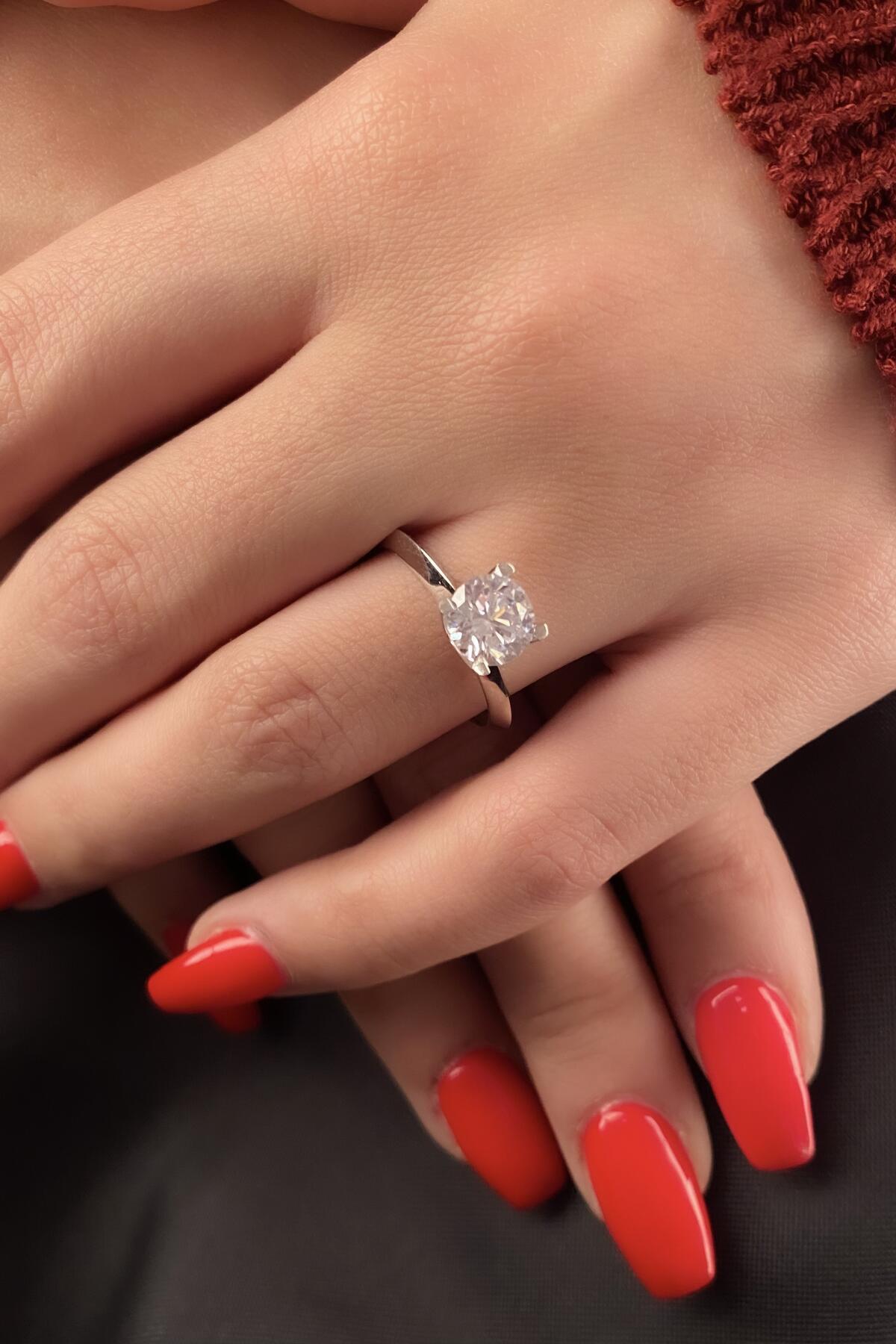 14 Ayar Altın Tektaş Yüzük 18 - Fiyonk Kuyumculuk