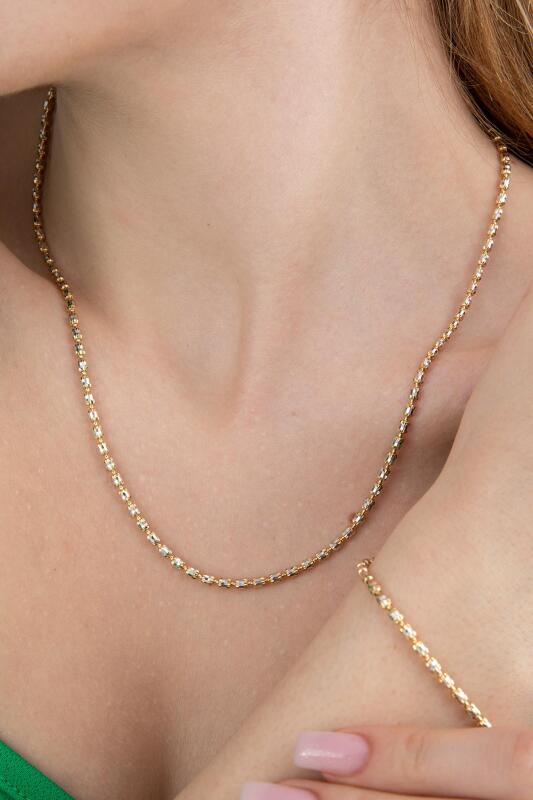 14 Ayar Altın Teressa Set - Fiyonk Kuyumculuk