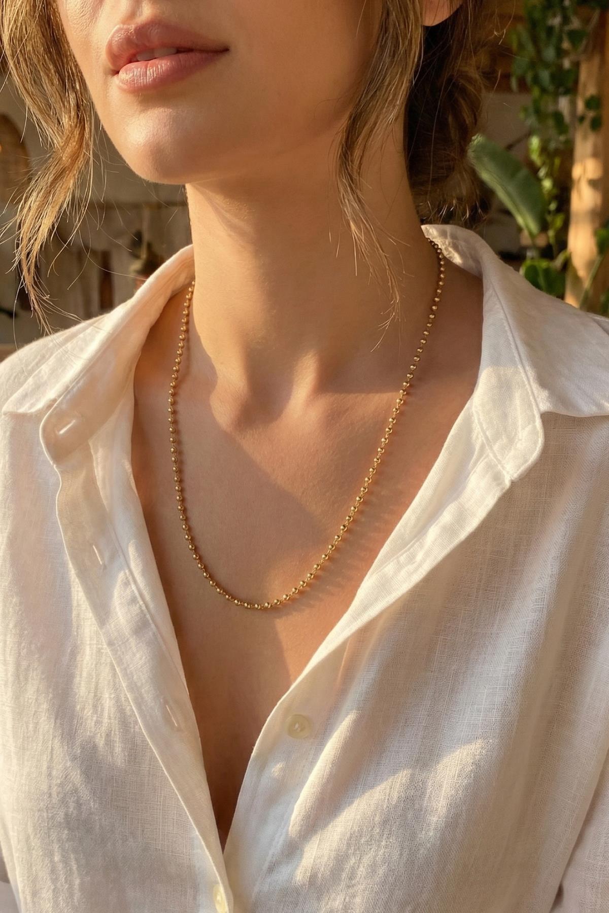 14 Ayar Altın Top Zincir 2.50 mm - Fiyonk Kuyumculuk (1)