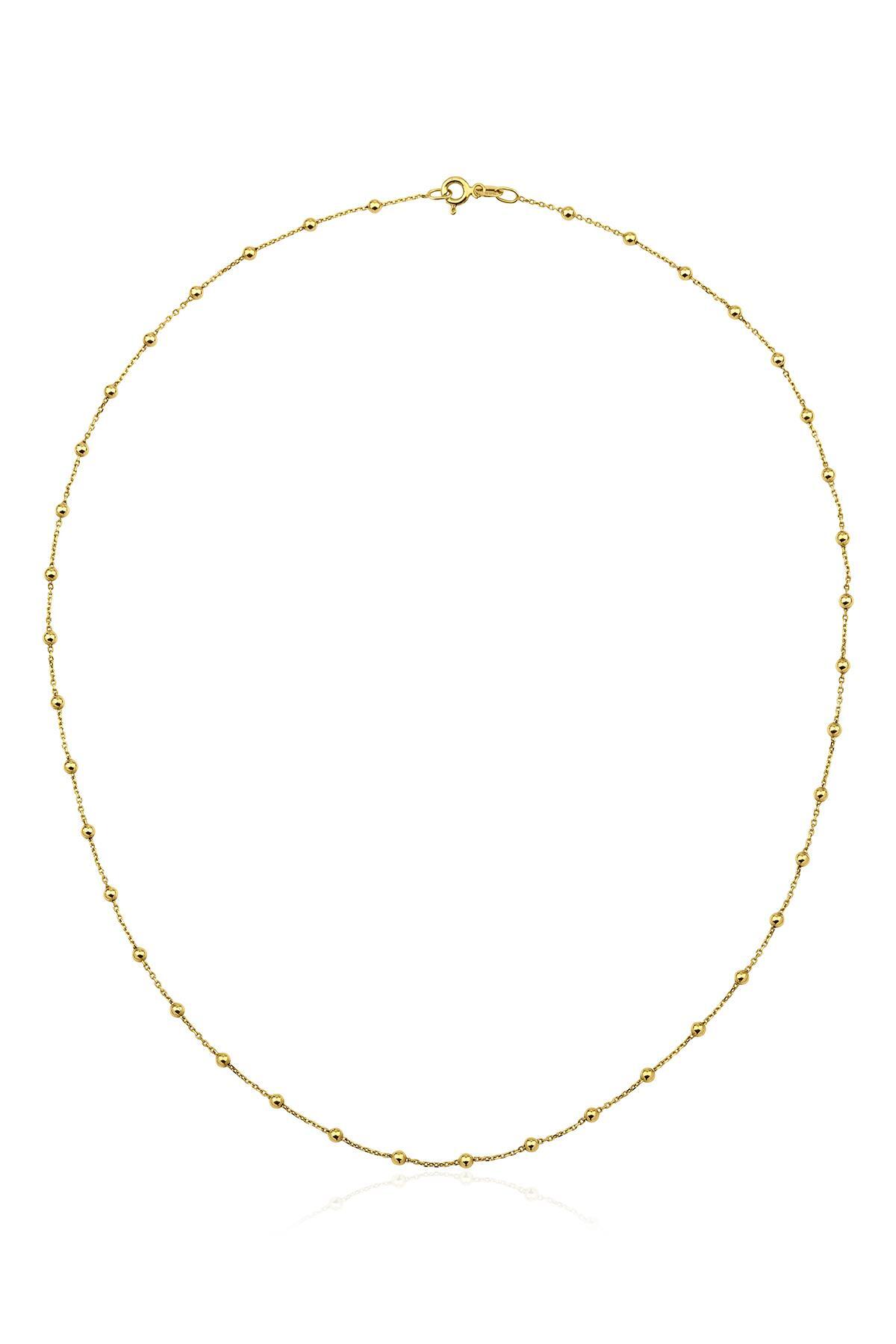 14 Ayar Altın Topcuk Sıralı Zincir - Fiyonk Kuyumculuk (1)