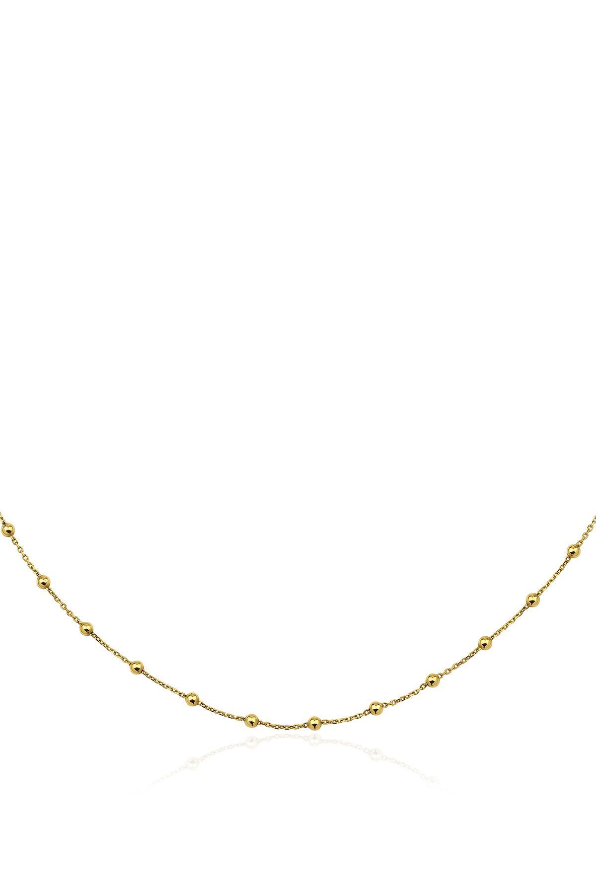 14 Ayar Altın Topcuk Sıralı Zincir - Fiyonk Kuyumculuk (1)