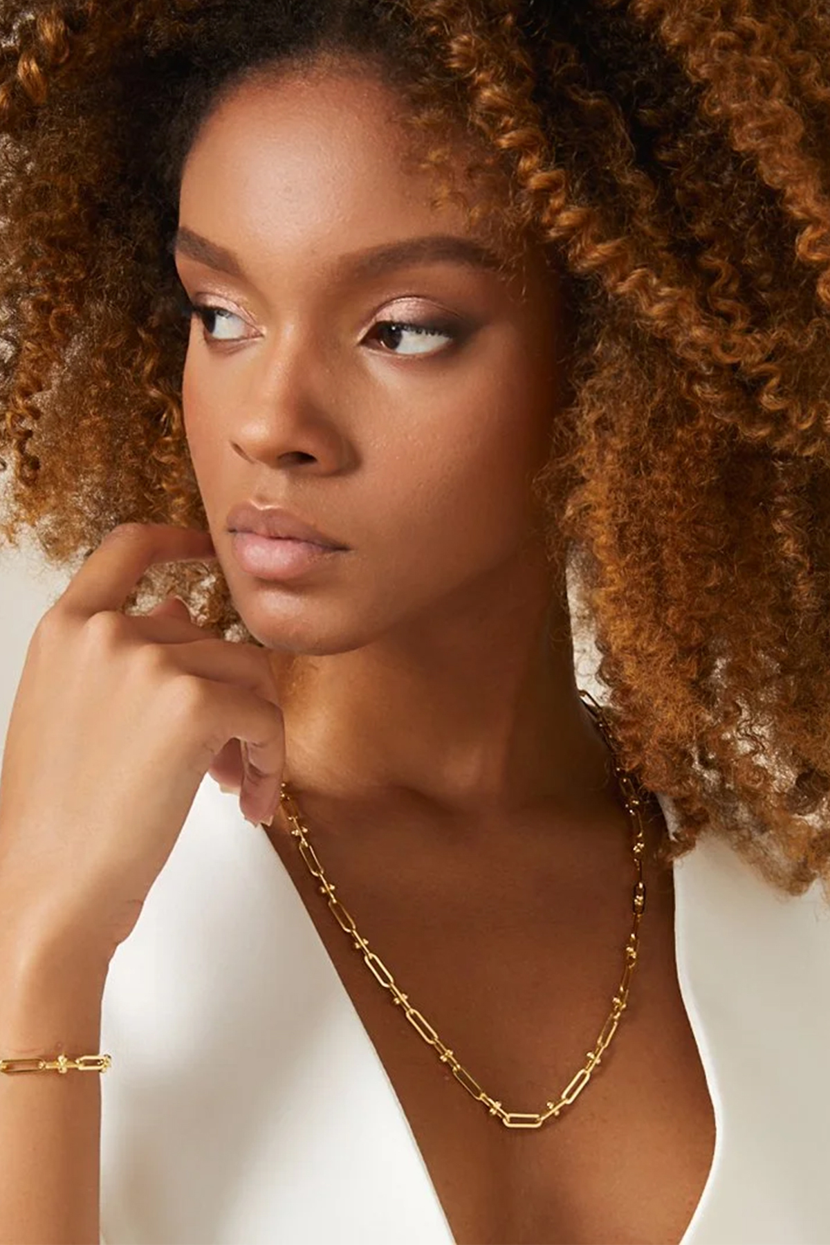 14 Ayar Altın Toplu Ataş Zincir Kolye - Fiyonk Kuyumculuk