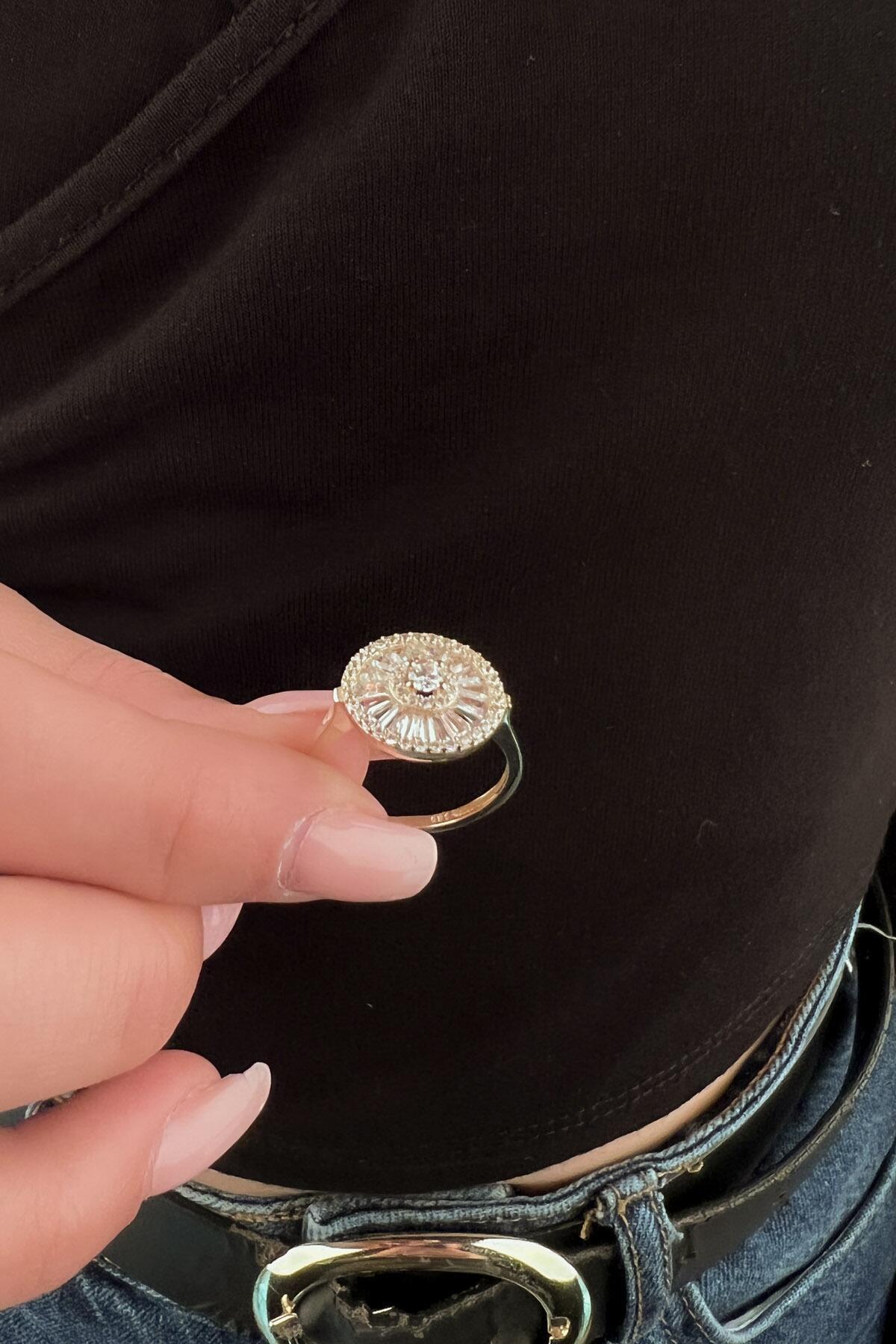 14 Ayar Altın Trapez Yüzük - Fiyonk Kuyumculuk (1)