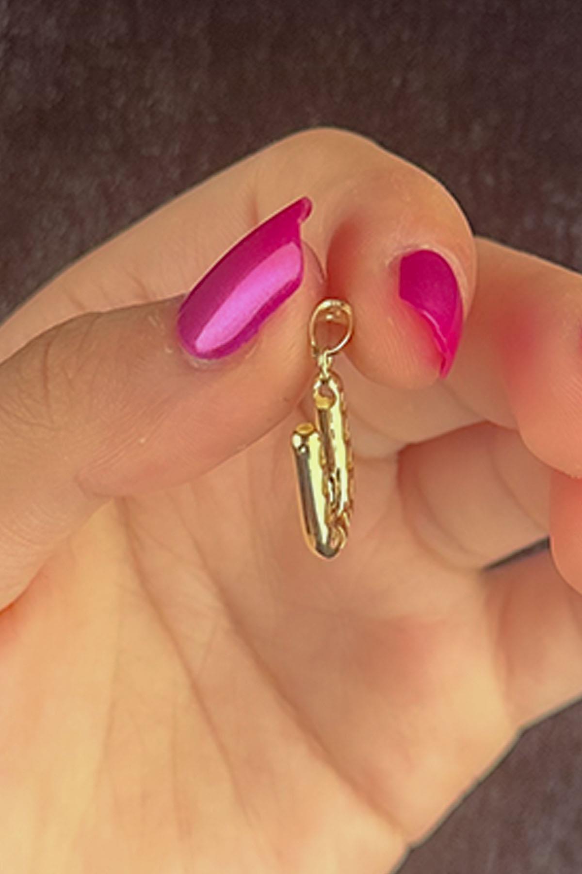 14 Ayar Altın U Harf Kolye Ucu - Fiyonk Kuyumculuk (1)