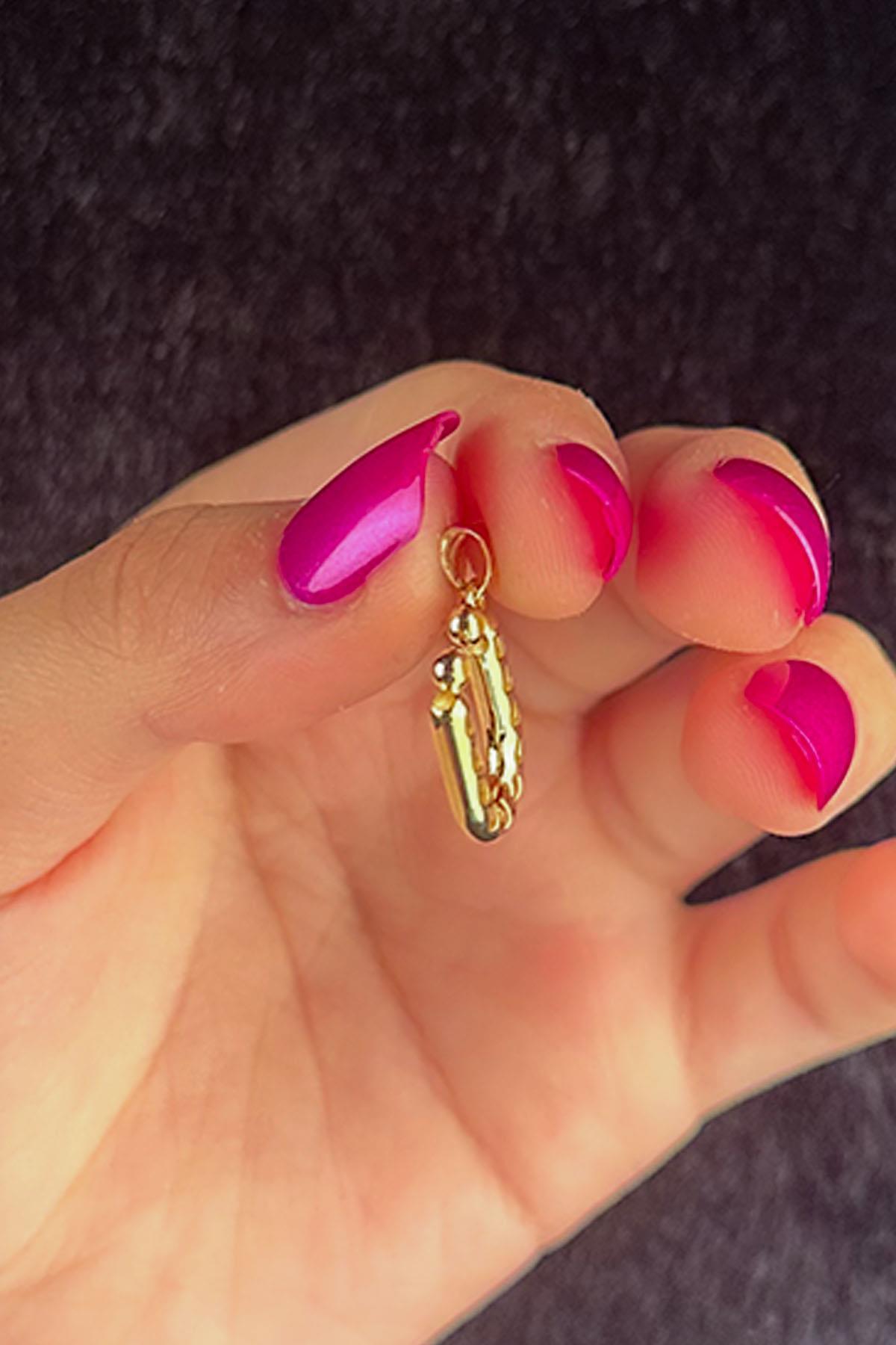 14 Ayar Altın Ü Harf Kolye Ucu - Fiyonk Kuyumculuk (1)