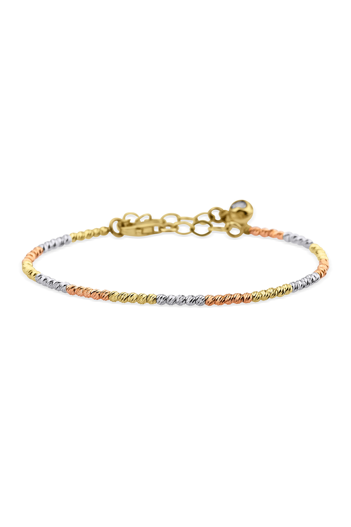 14 Ayar Altın Üç Renkli Dorika Kelepçe - Fiyonk Kuyumculuk