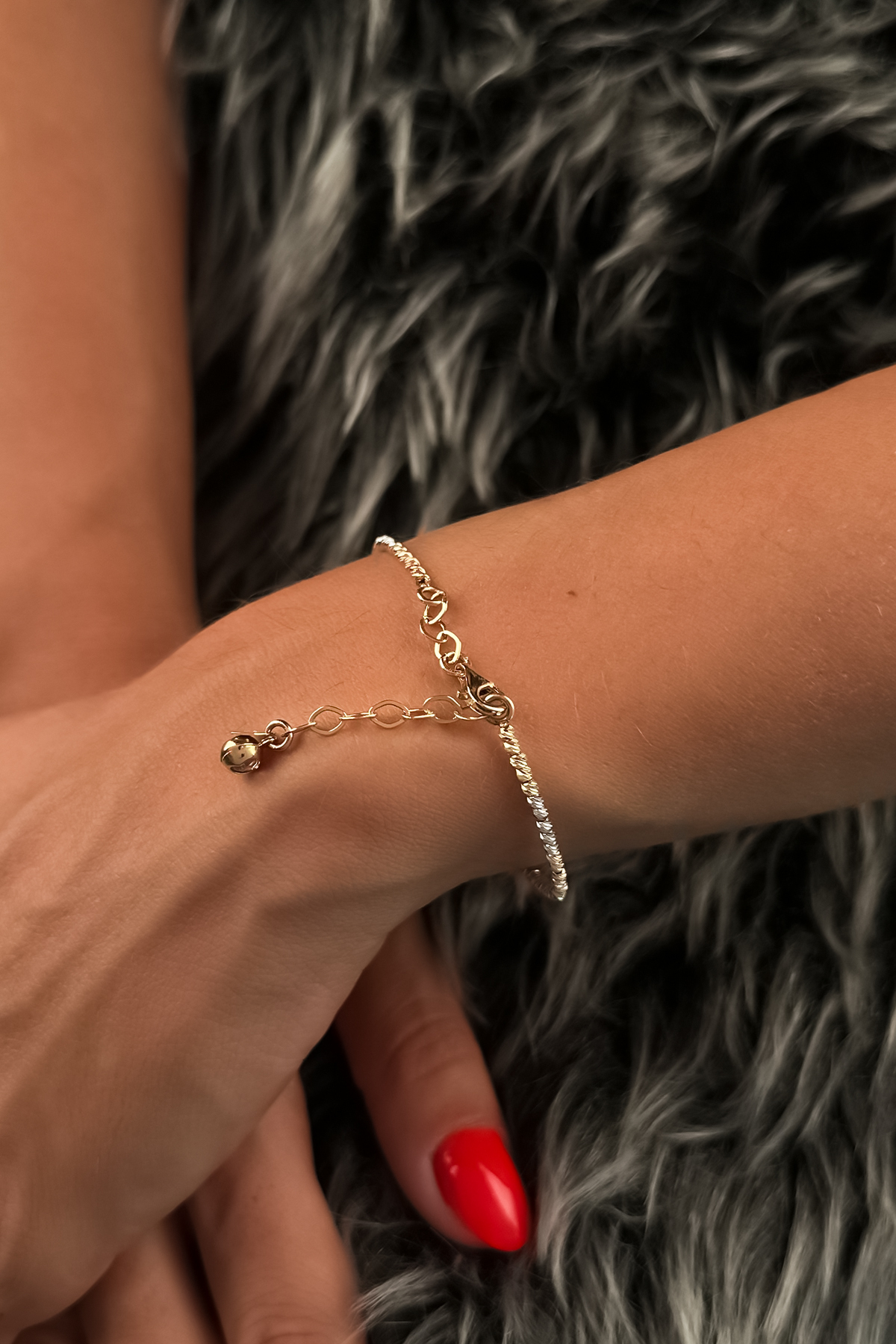 14 Ayar Altın Üç Renkli Dorika Kelepçe - Fiyonk Kuyumculuk (1)