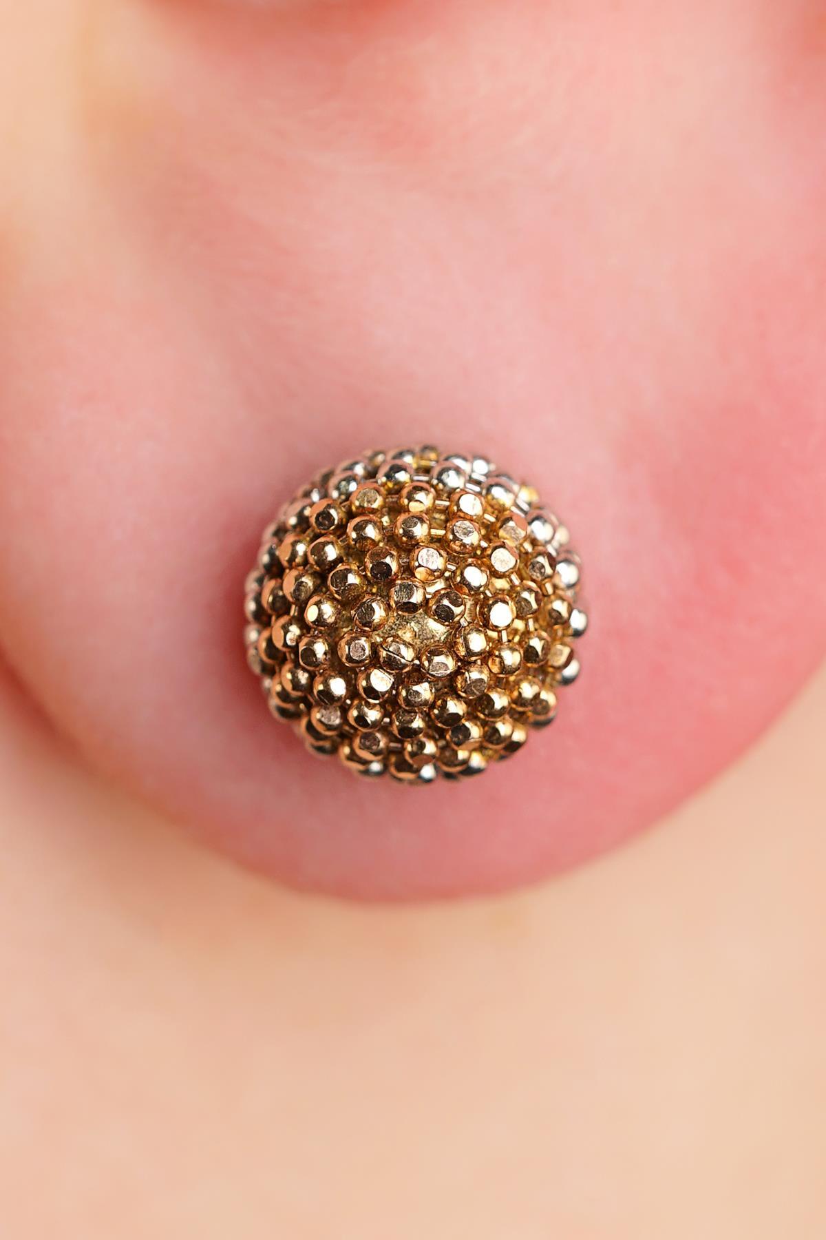 14 Ayar Altın Üç Renkli Mars Küpe Erkek - Fiyonk Kuyumculuk (1)