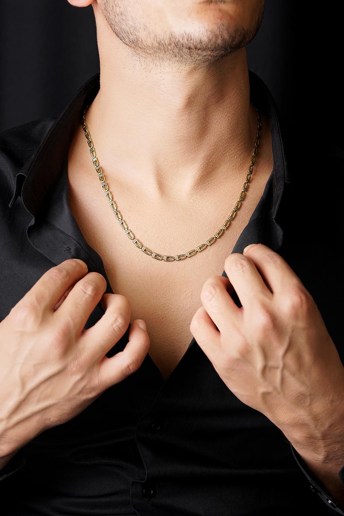 14 Ayar Altın Upstairs Zincir Erkek Kolye - Fiyonk Kuyumculuk