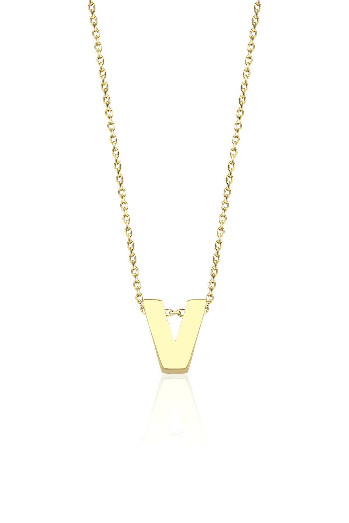 14 Ayar Altın V Harfli Kolye