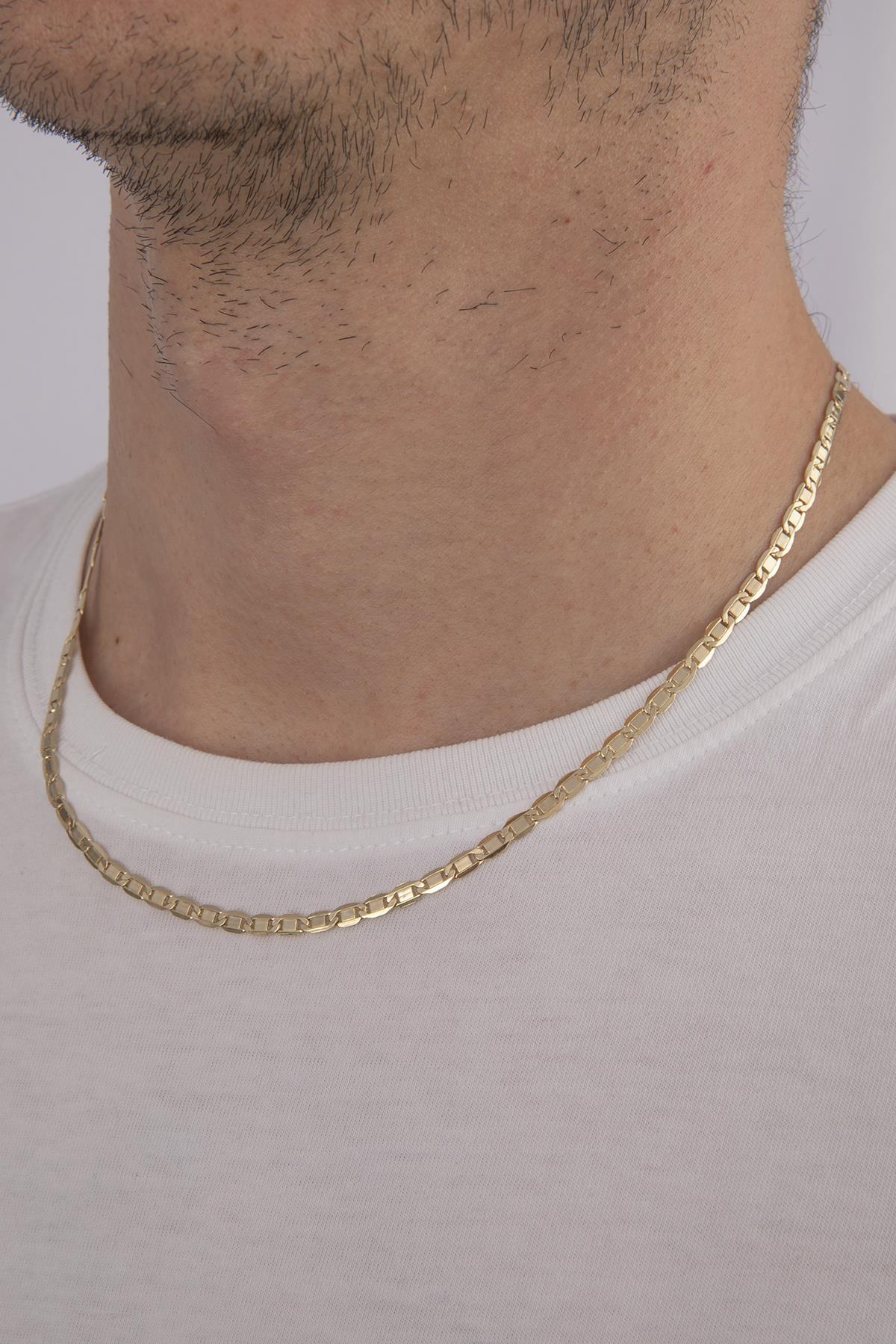 14 Ayar Altın Valentino Zincir Erkek Kolye - Fiyonk Kuyumculuk (1)