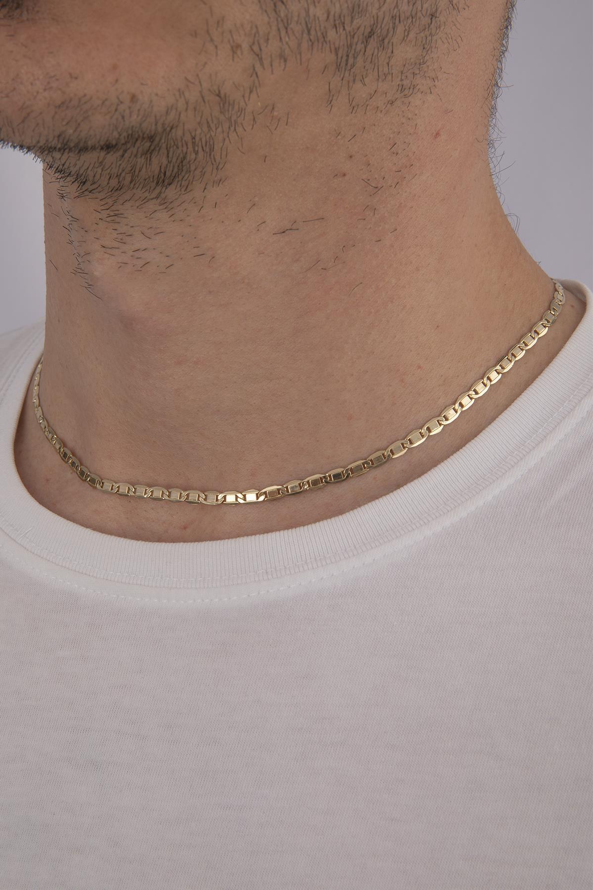 14 Ayar Altın Valentino Zincir Erkek Kolye - Fiyonk Kuyumculuk (1)