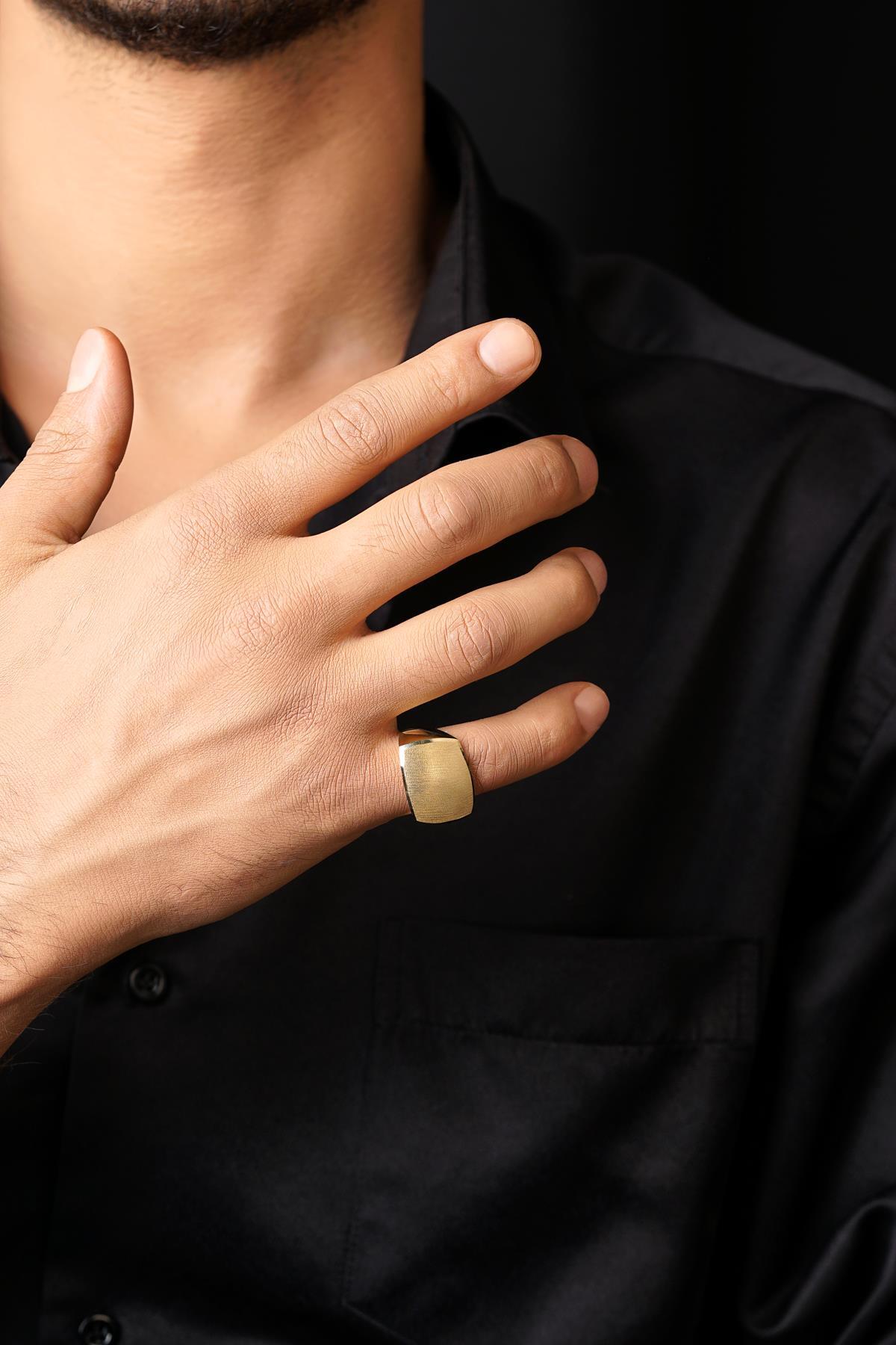 14 Ayar Altın Vita Erkek Yüzük - Fiyonk Kuyumculuk