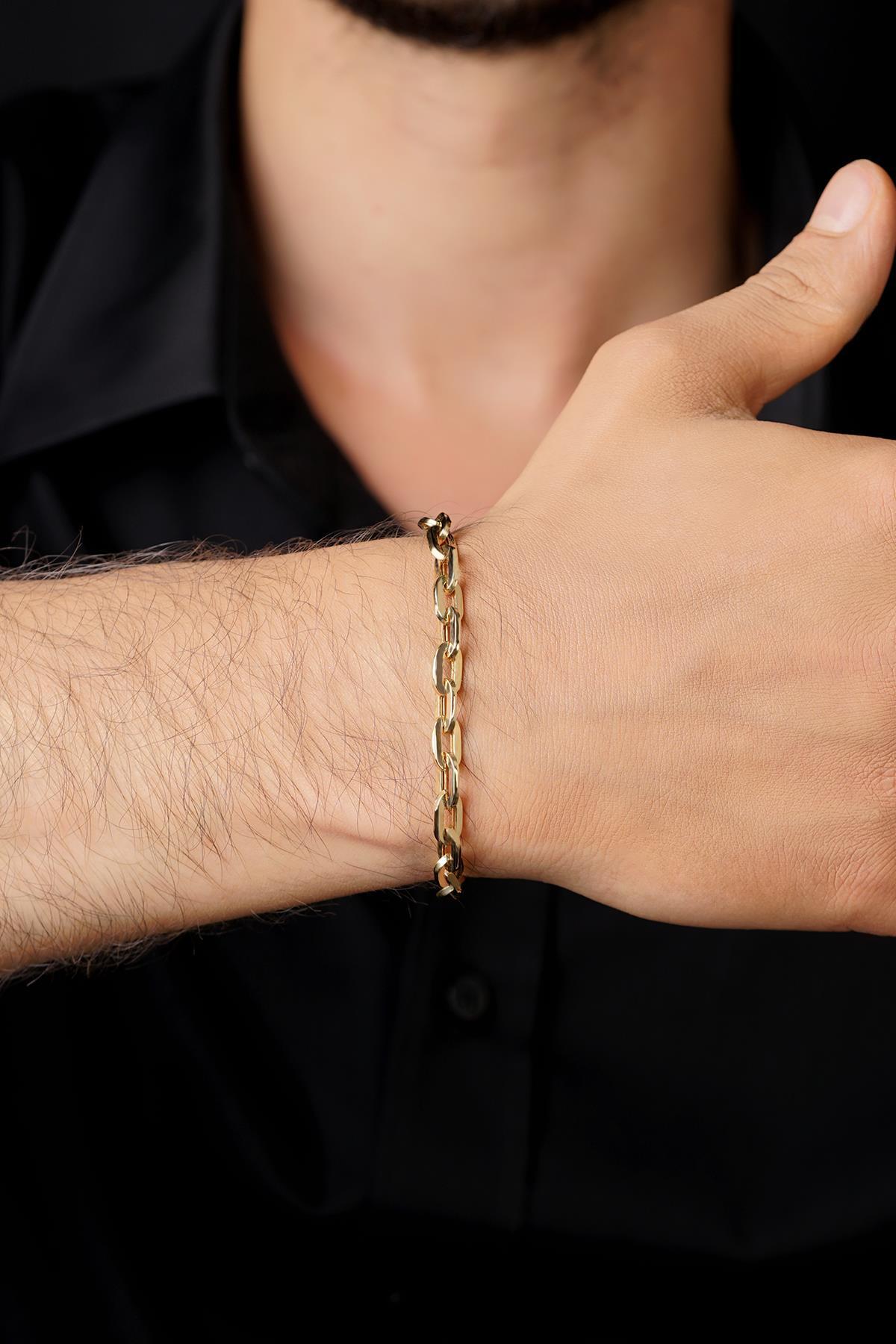 14 Ayar Altın Yengeç Bileklik Erkek 6.40 mm - Fiyonk Kuyumculuk (1)