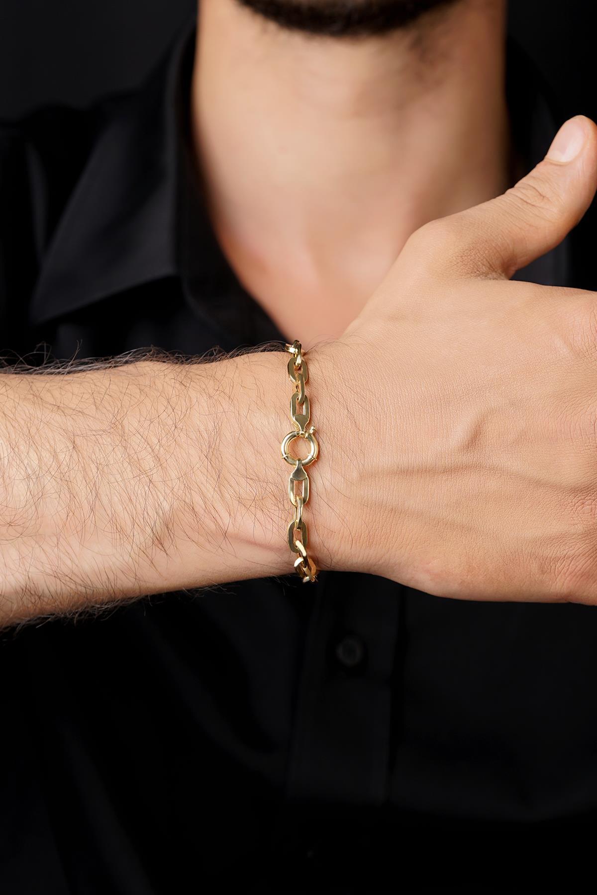 14 Ayar Altın Yengeç Bileklik Erkek 6.40 mm - Fiyonk Kuyumculuk (1)