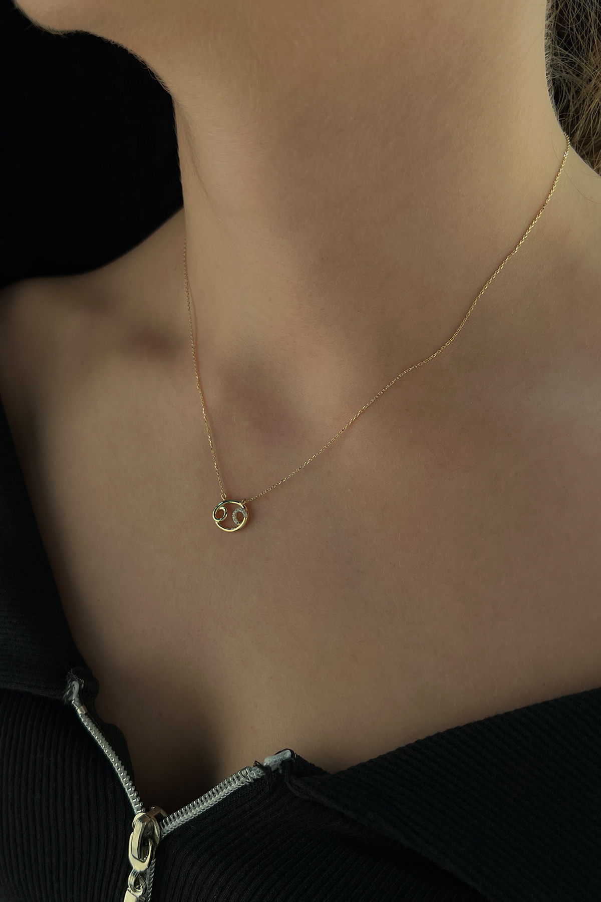 14 Ayar Altın Yengeç Burcu Kolye - Fiyonk Kuyumculuk (1)