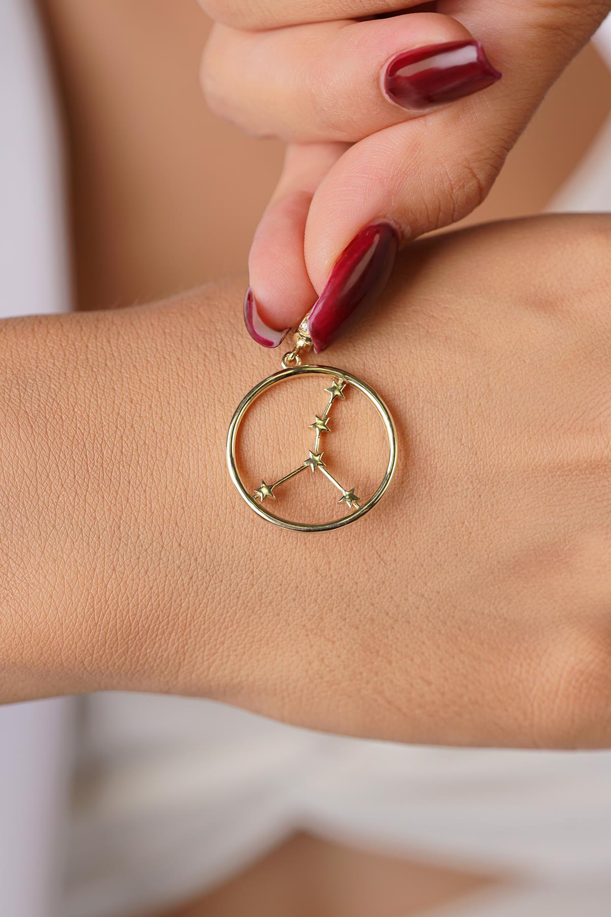 14 Ayar Altın Yengeç Burcu Kolye Ucu Burç Yıldız Haritası - Fiyonk Kuyumculuk (1)