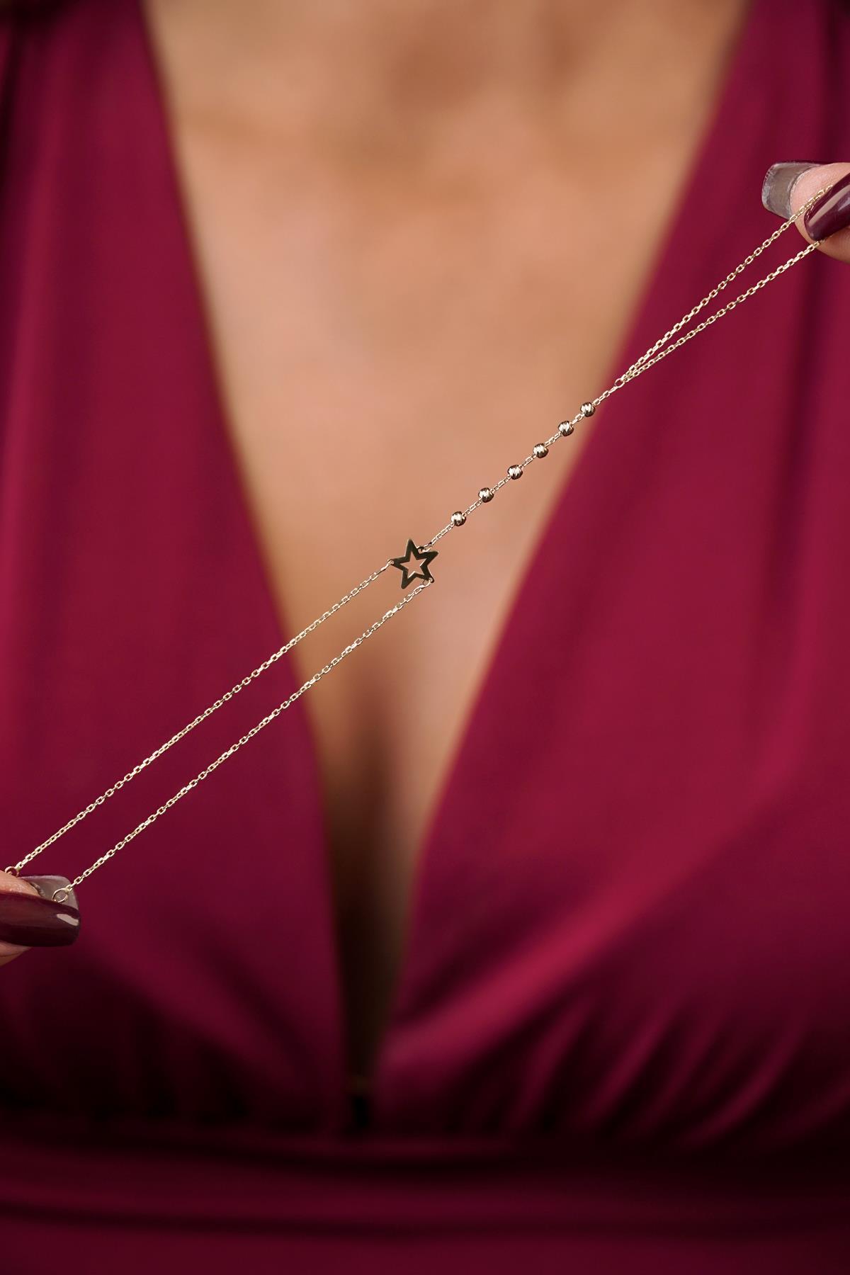 14 Ayar Altın Yıldız Detaylı Dorika Şahmeran - Fiyonk Kuyumculuk (1)