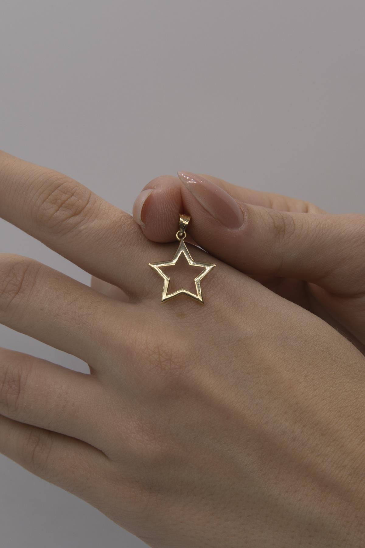 14 Ayar Altın Yıldız Kolye Ucu - Fiyonk Kuyumculuk (1)
