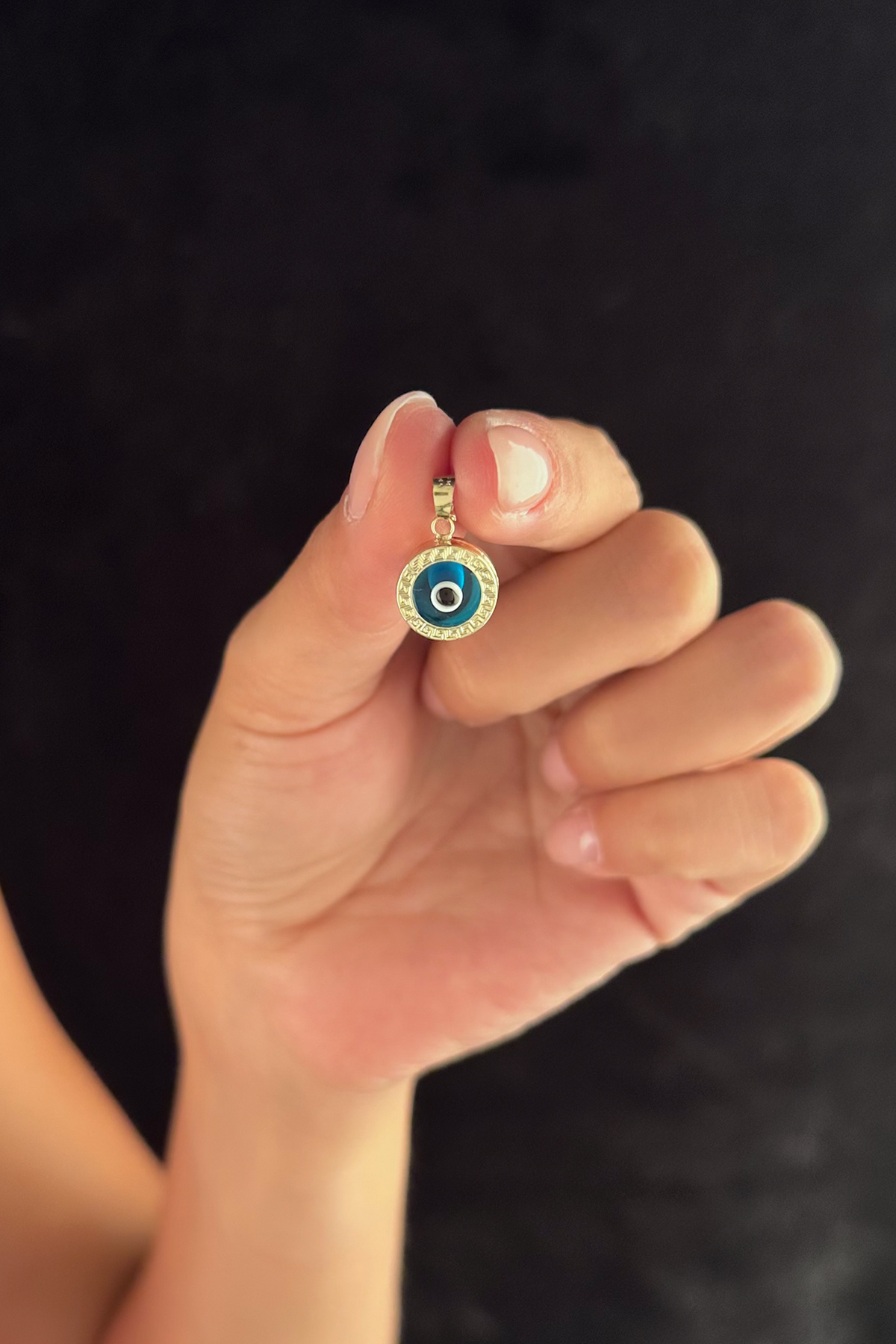 14 Ayar Altın Yuvarlak Göz Kolye Ucu - Fiyonk Kuyumculuk (1)