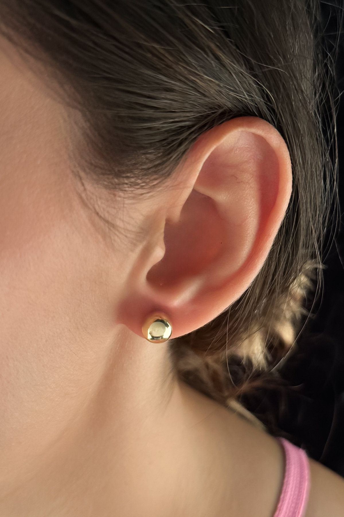 14 Ayar Altın Yuvarlak Top Küpe 8 mm - Fiyonk Kuyumculuk (1)