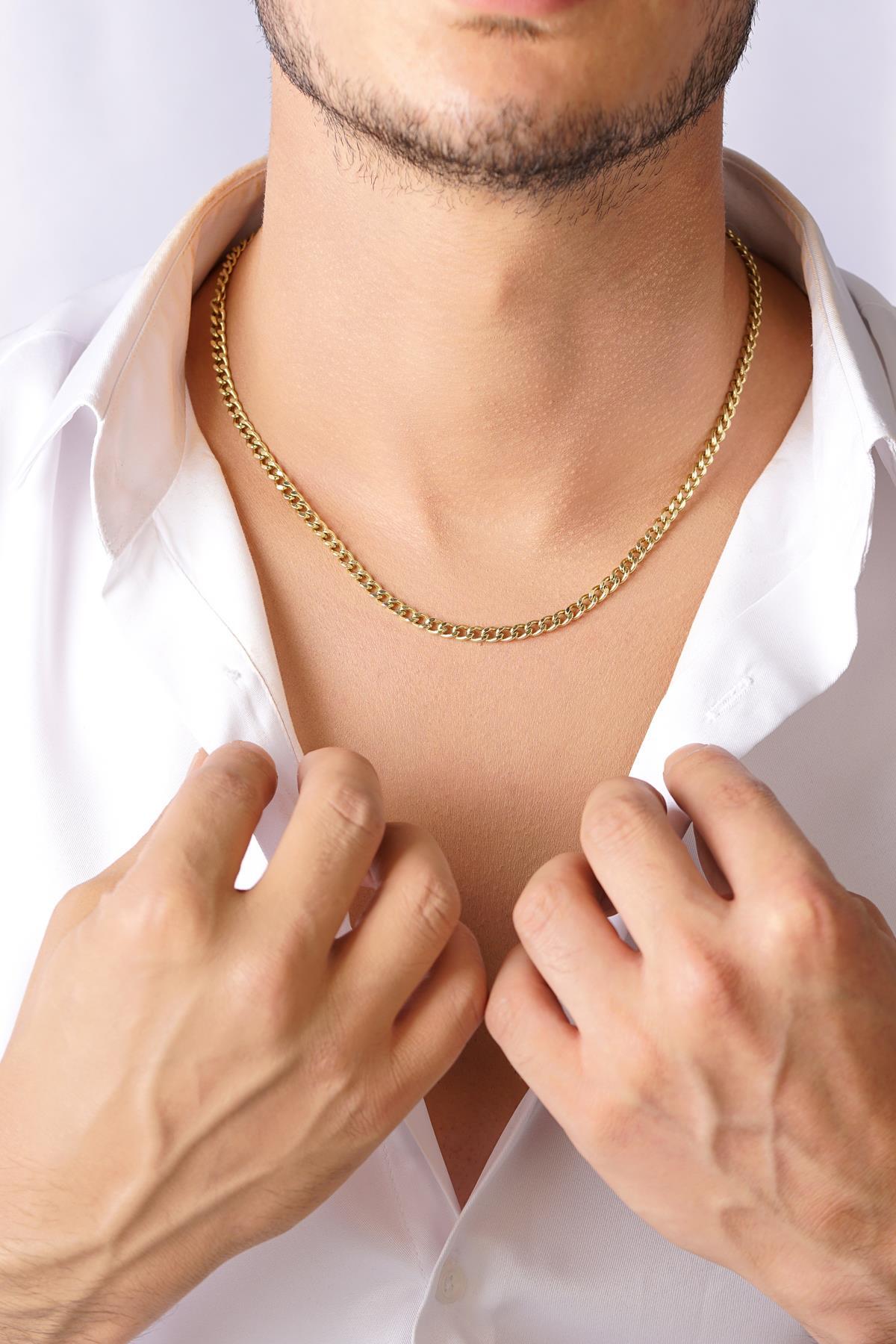 14 Ayar Gurmet Zincir Erkek Kolye 4.25 mm - Fiyonk Kuyumculuk