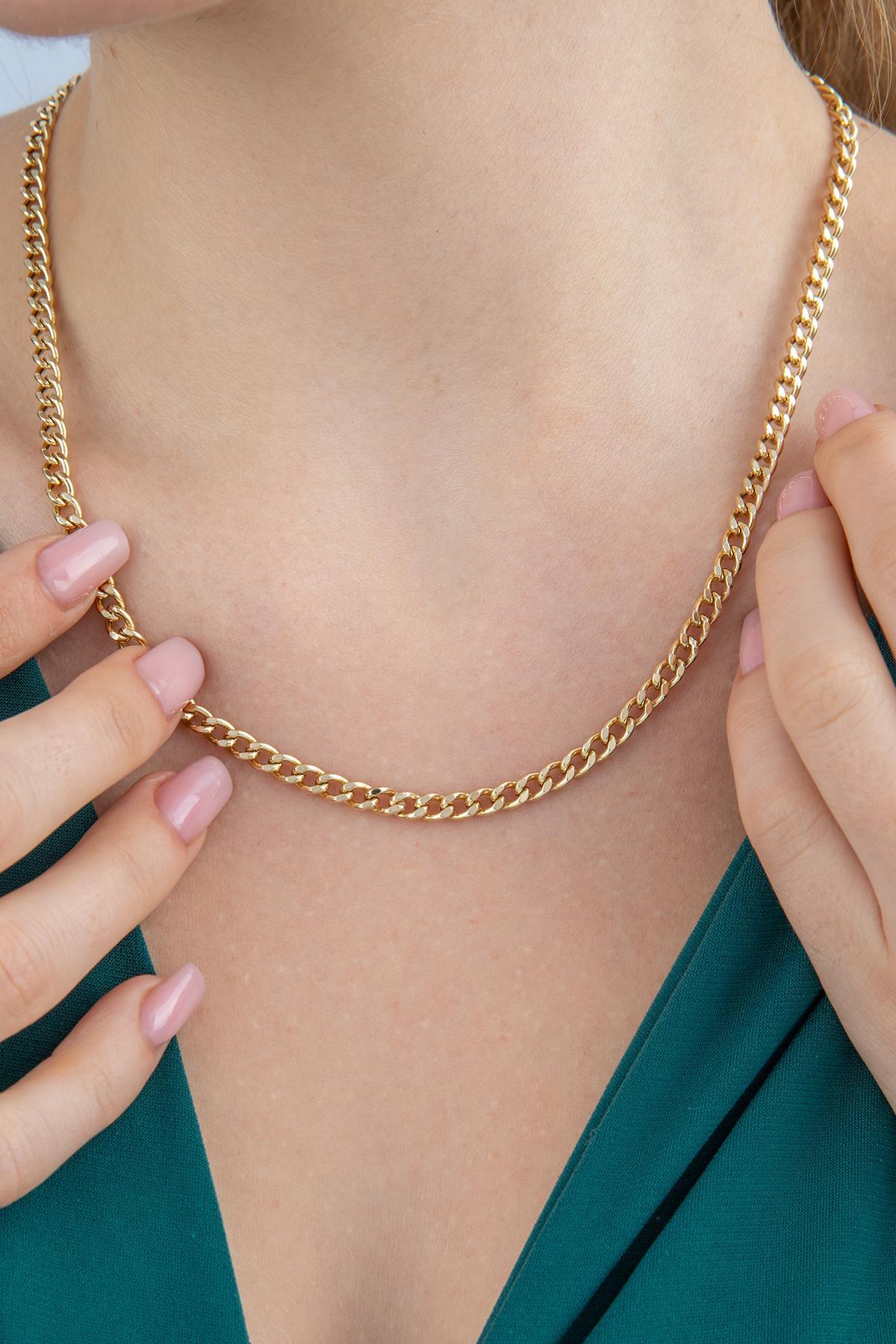 14 Ayar Gurmet Zincir Kolye 4.25 mm - Fiyonk Kuyumculuk (1)