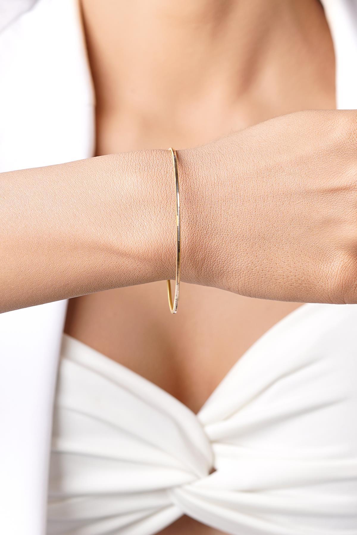 22 Ayar Görünümlü 14 Ayar Altın Ajda Bilezik - Fiyonk Kuyumculuk (1)