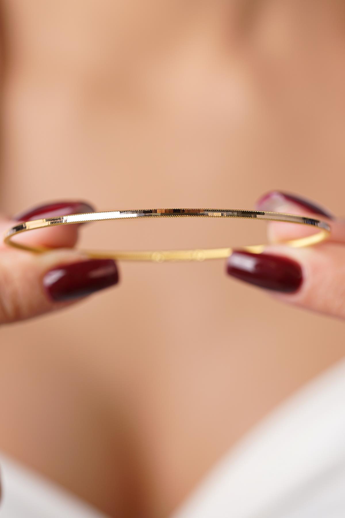 22 Ayar Görünümlü 14 Ayar Altın Ajda Bilezik - Fiyonk Kuyumculuk (1)