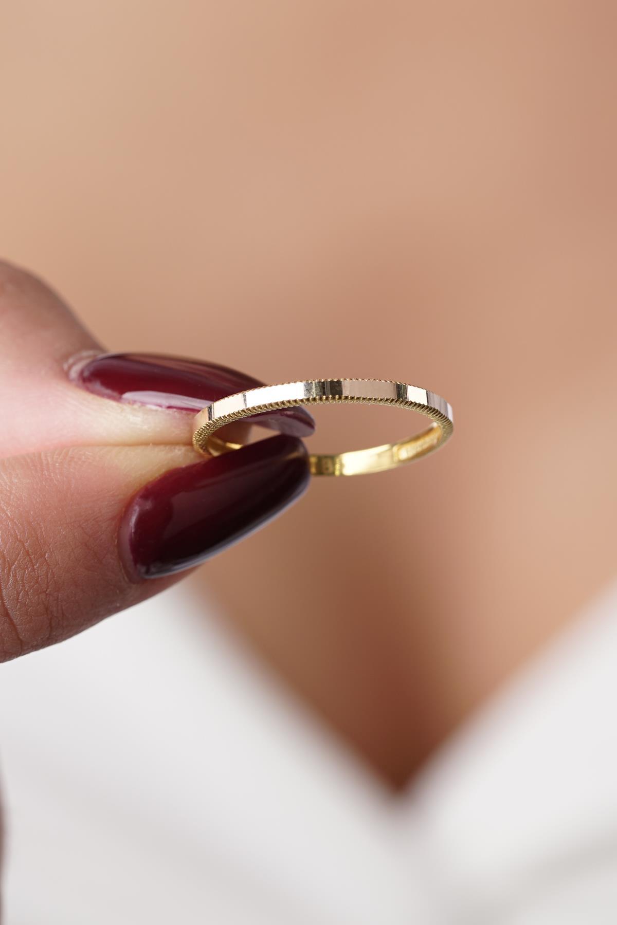 22 Ayar Görünümlü 14 Ayar Altın Ajda Yüzük - Fiyonk Kuyumculuk (1)