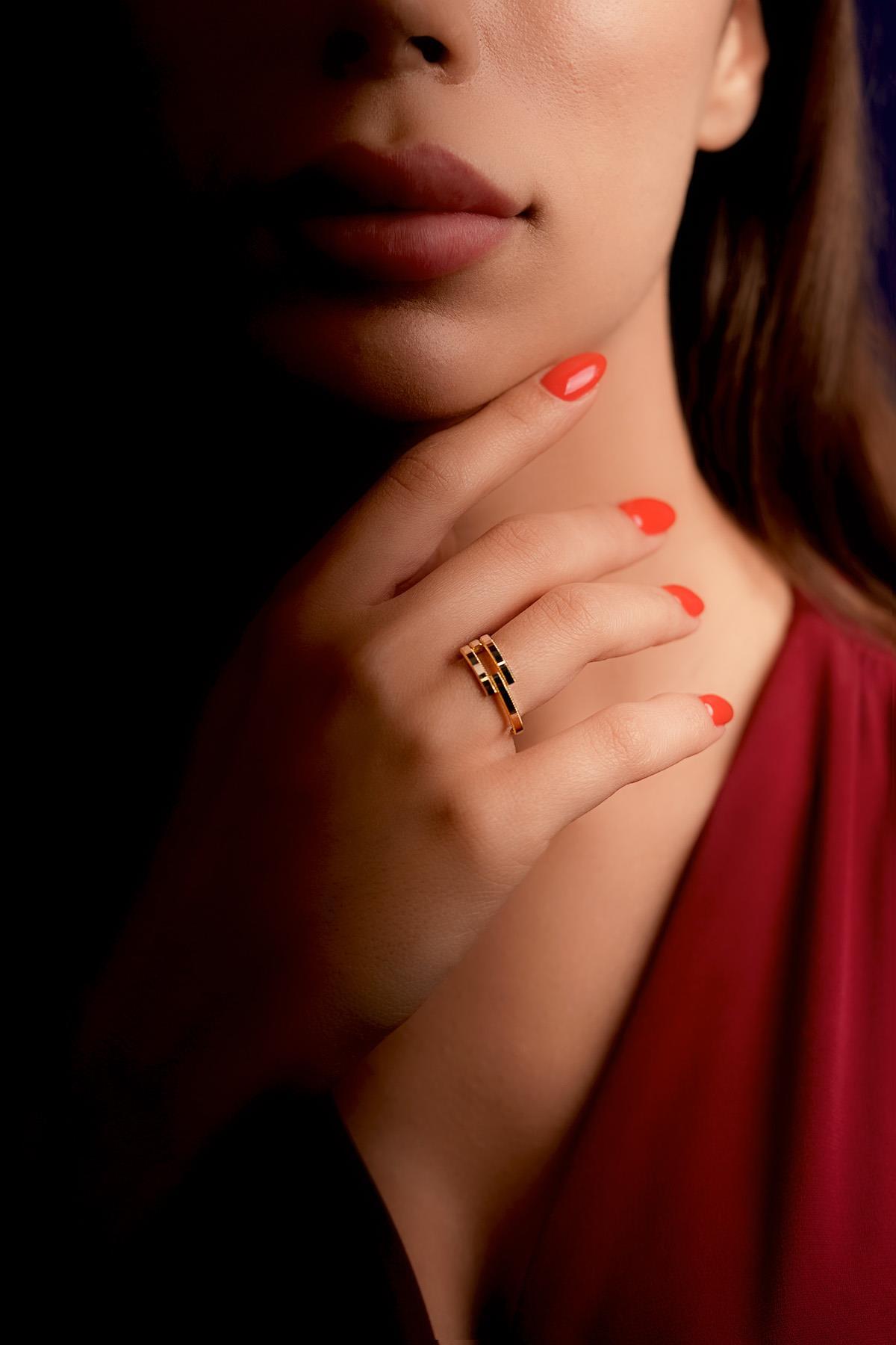 22 Ayar Görünümlü 14 Ayar Altın Kaburga Ajda Yüzük - Fiyonk Kuyumculuk (1)